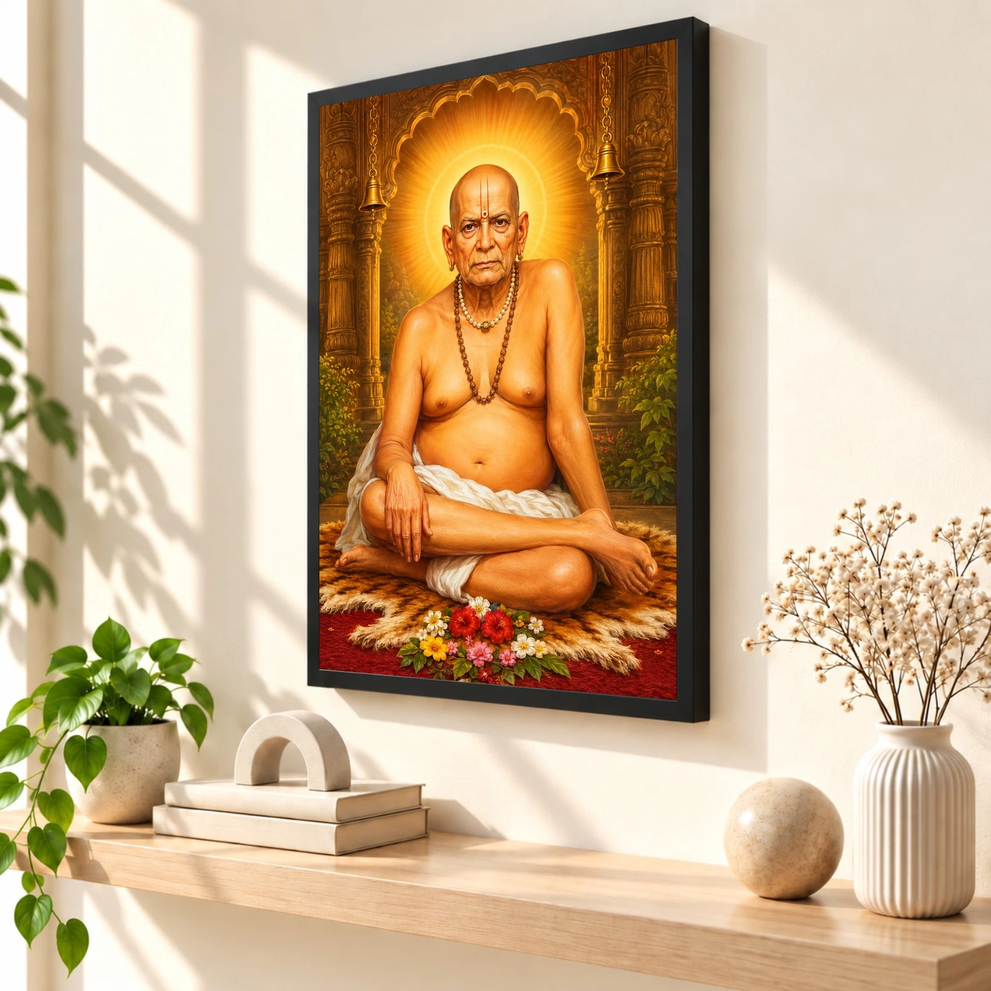 Swami Samarth Heritage Temple Architecture Backdrop Photo Frame, view 2