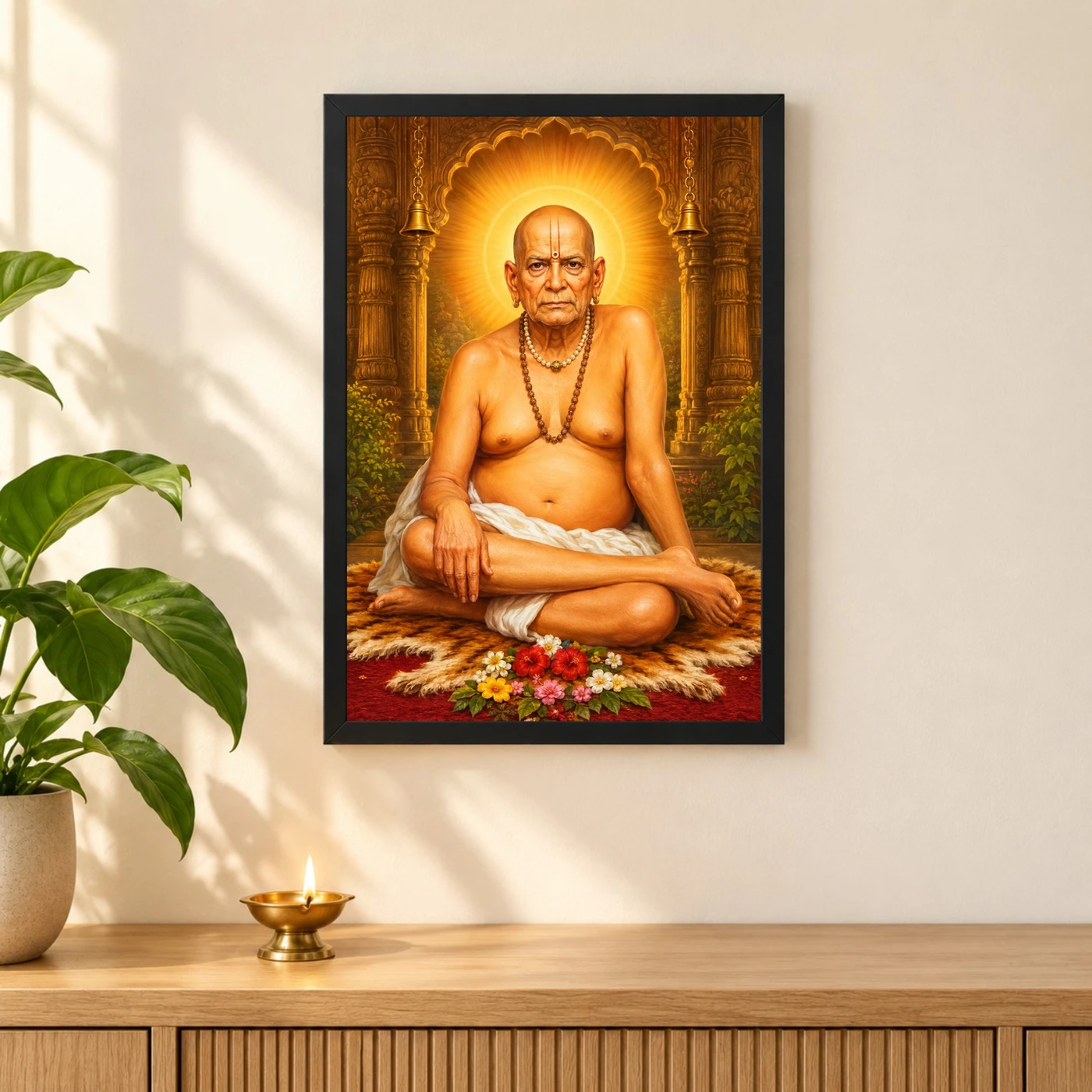 Swami Samarth Heritage Temple Architecture Backdrop Photo Frame, view 3