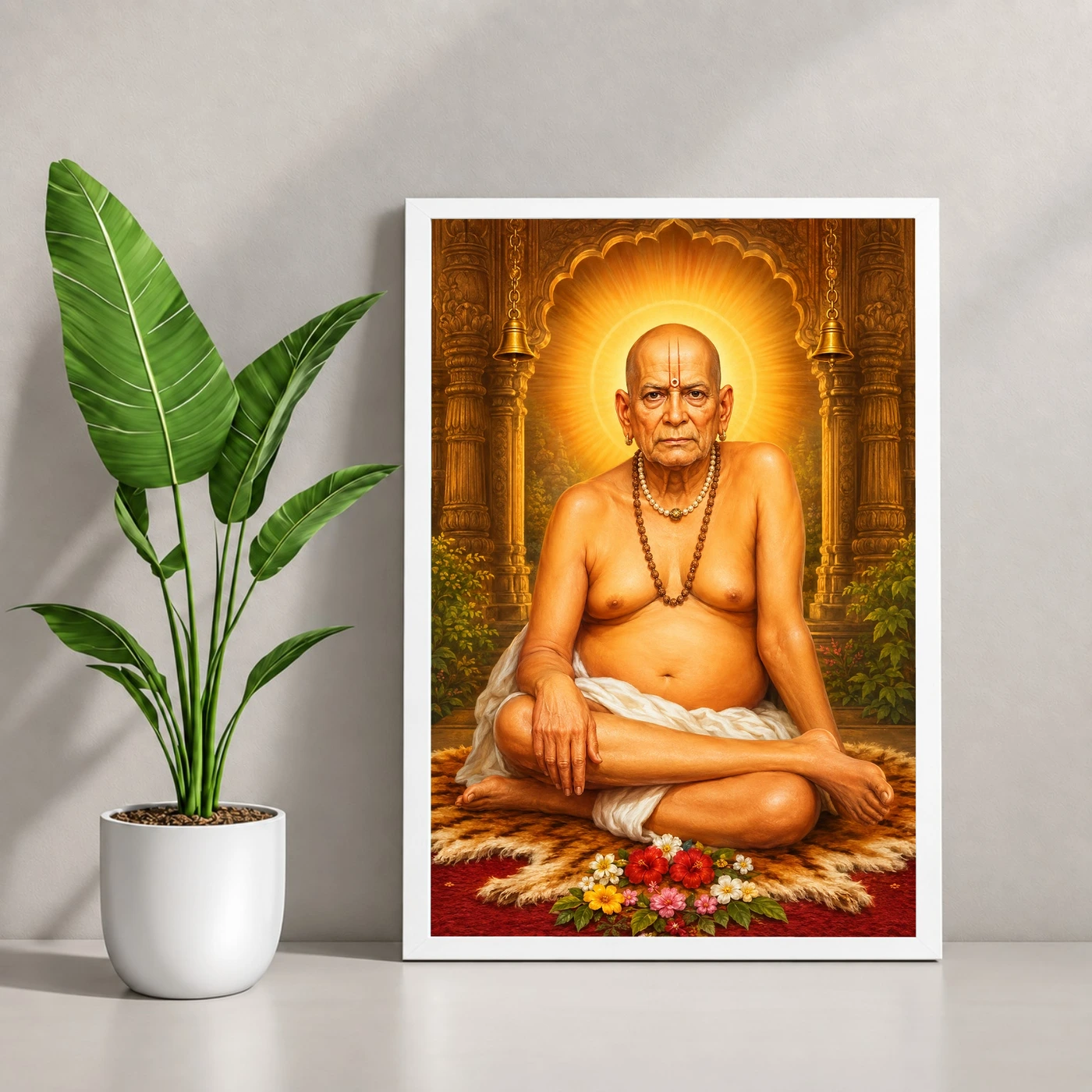 Swami Samarth Heritage Temple Architecture Backdrop Photo Frame, view 4