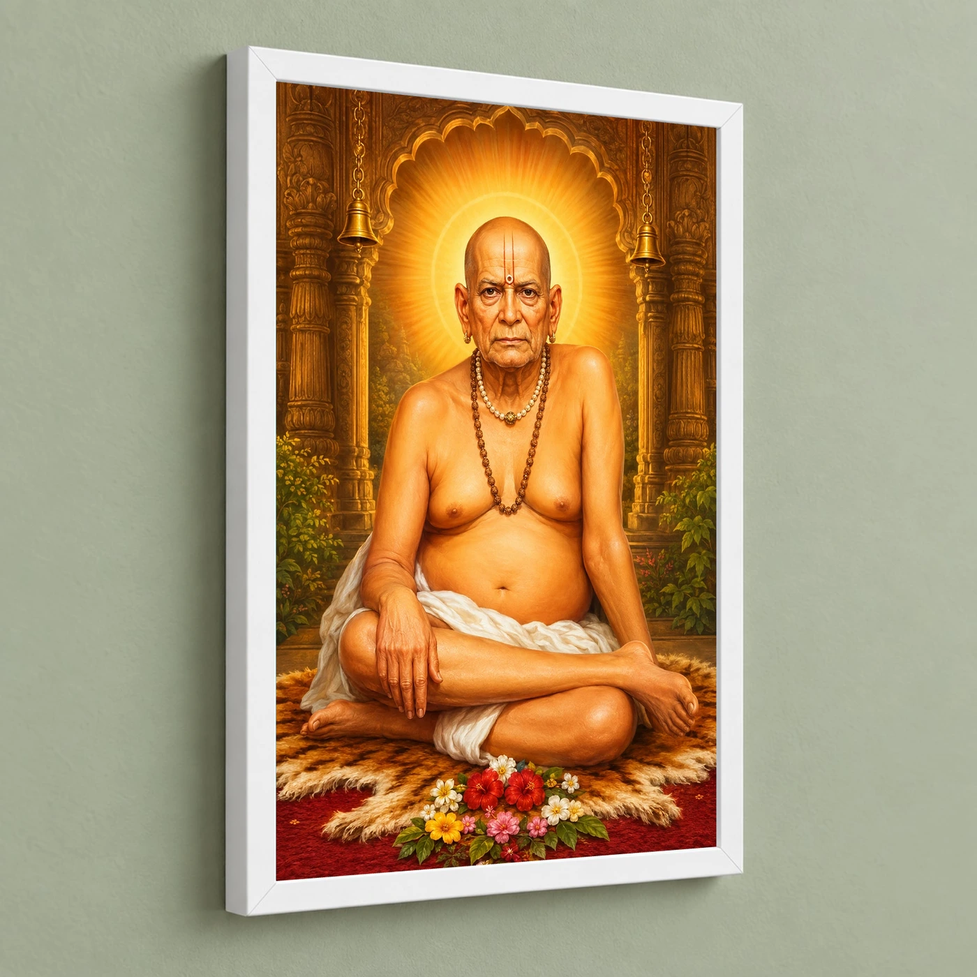 Swami Samarth Heritage Temple Architecture Backdrop Photo Frame, view 5