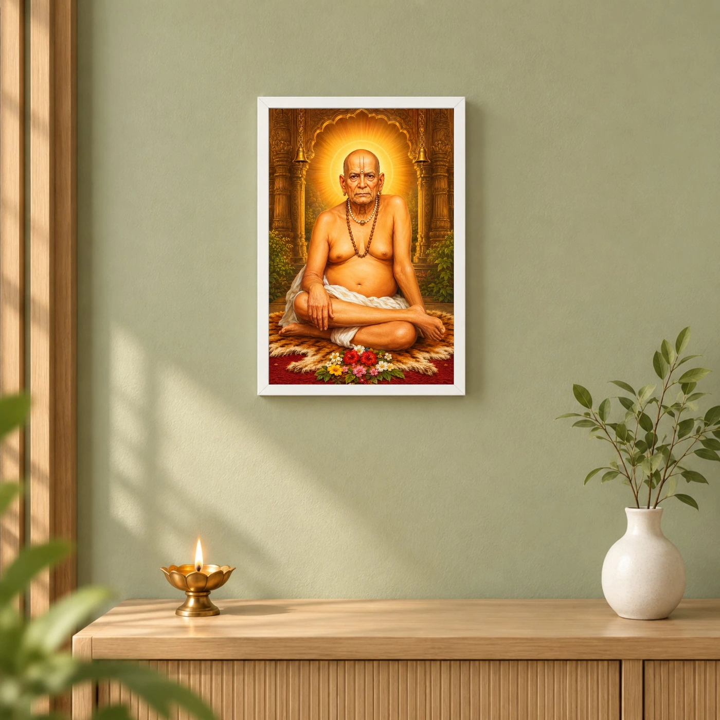 Swami Samarth Heritage Temple Architecture Backdrop Photo Frame, view 6