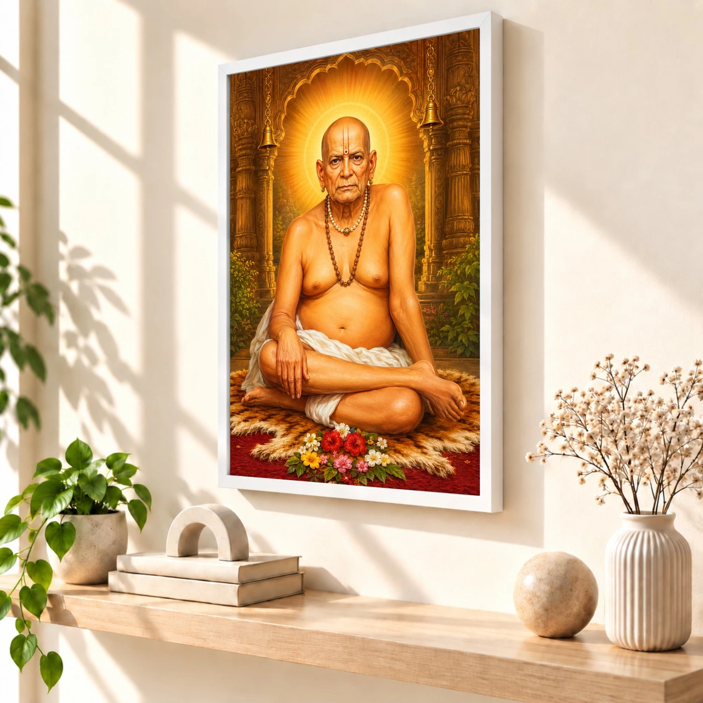 Swami Samarth Heritage Temple Architecture Backdrop Photo Frame, view 7