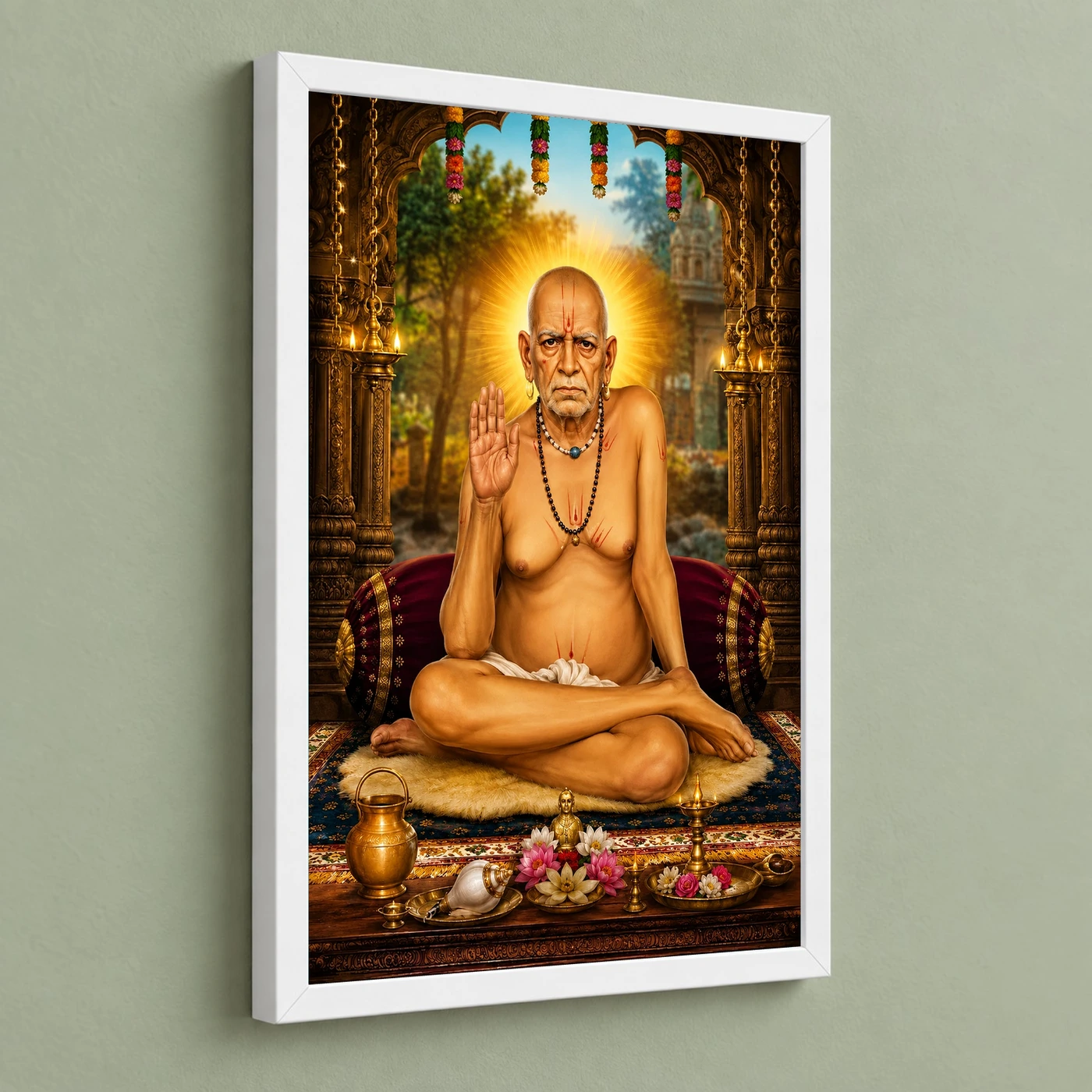 Swami Samarth Peaceful Home Mandir Composition Photo Frame, view 5