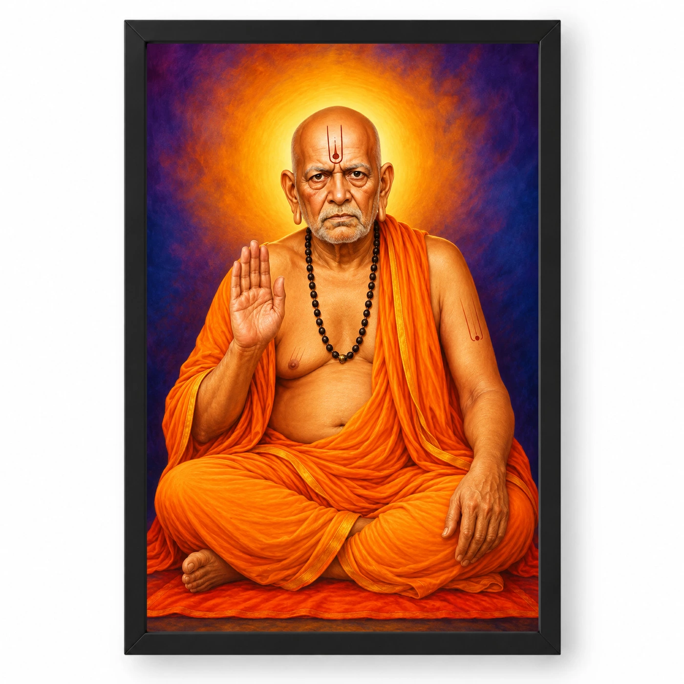 Swami Samarth Royal Jewel-Toned Portrait Photo Frame