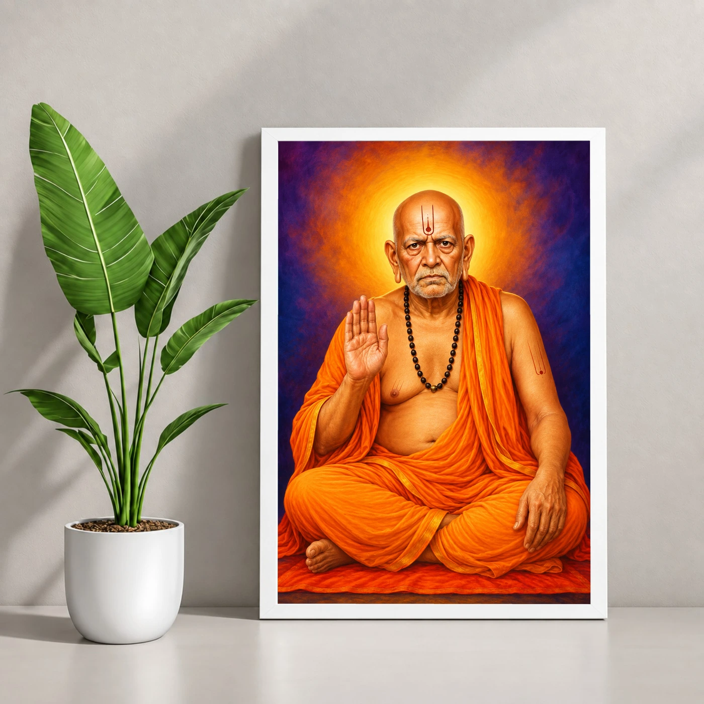 Swami Samarth Royal Jewel-Toned Portrait Photo Frame, view 4