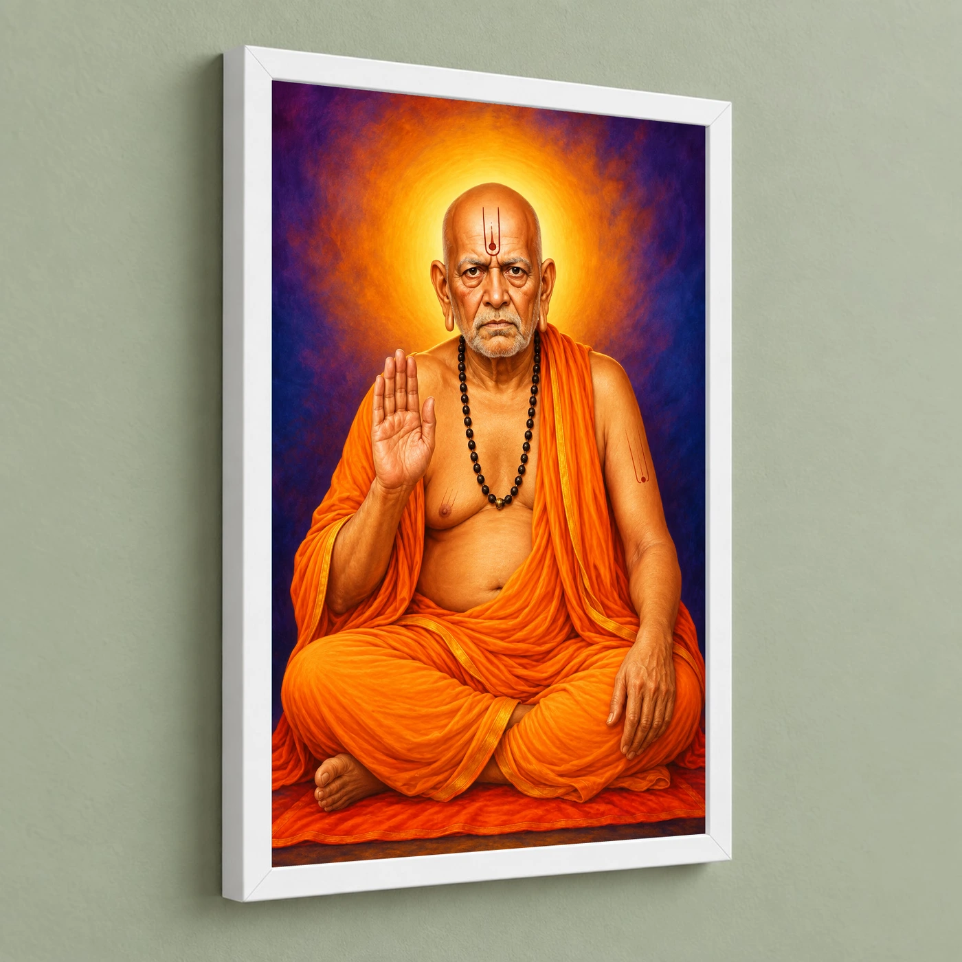 Swami Samarth Royal Jewel-Toned Portrait Photo Frame, view 5