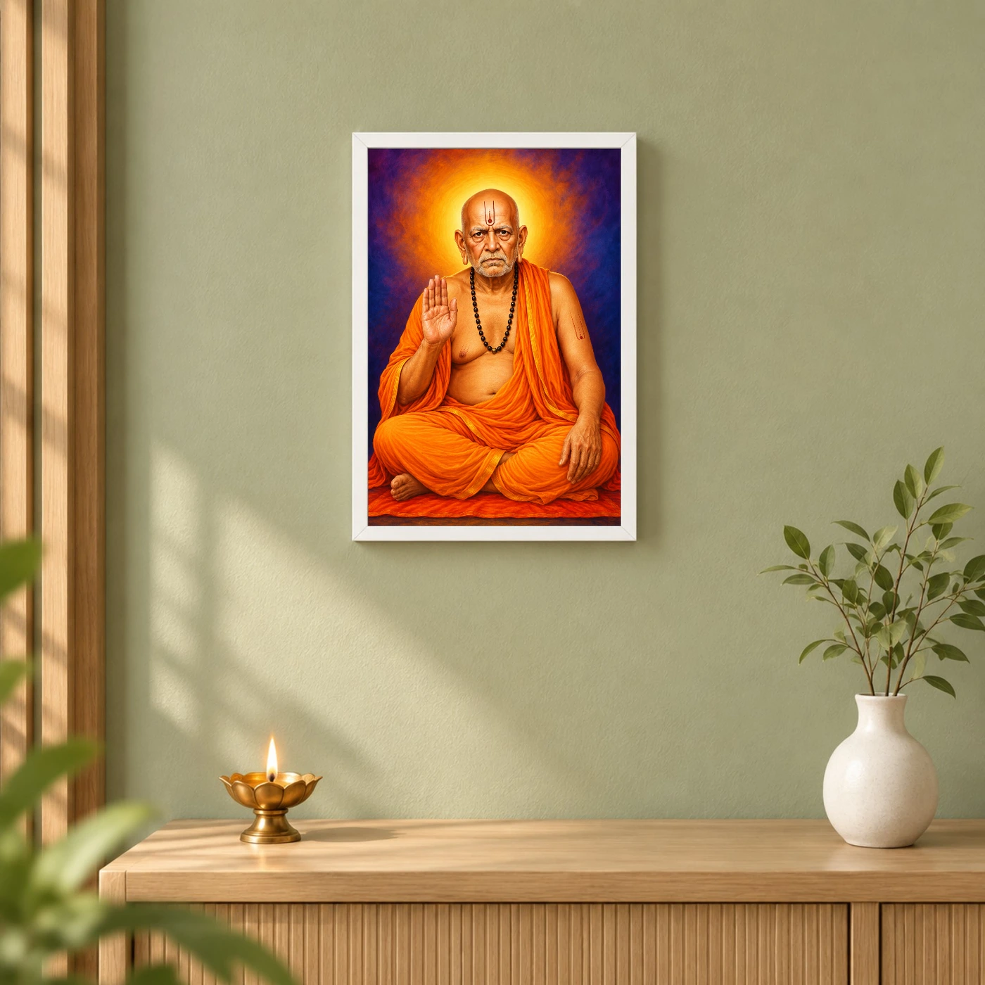 Swami Samarth Royal Jewel-Toned Portrait Photo Frame, view 6