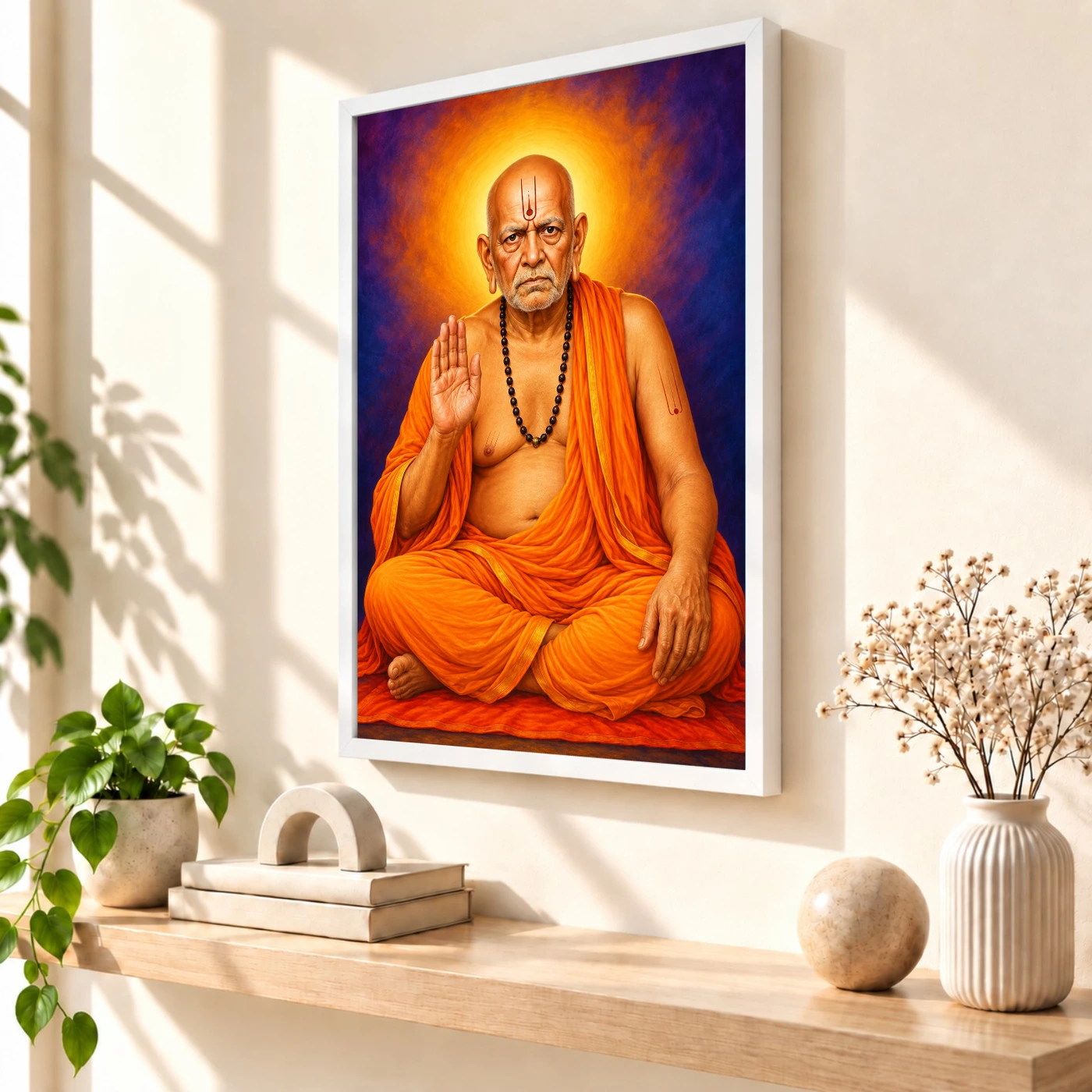 Swami Samarth Royal Jewel-Toned Portrait Photo Frame, view 7