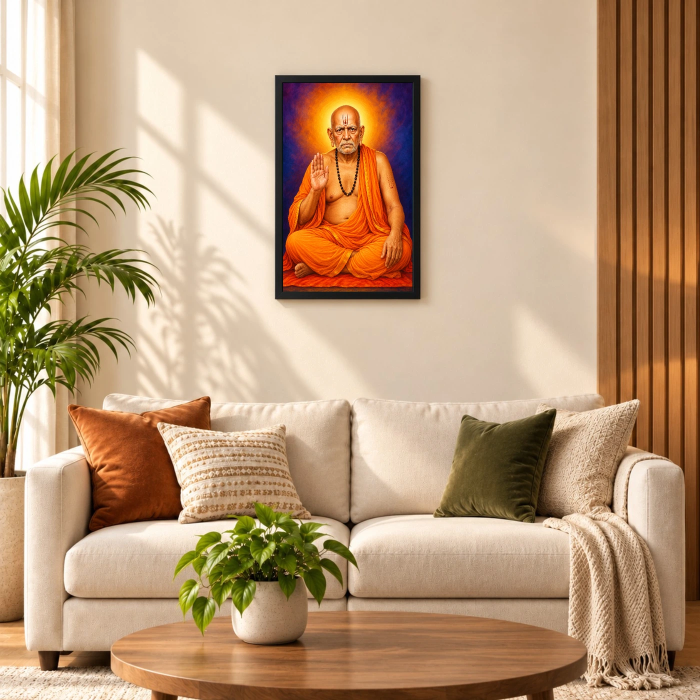 Swami Samarth Royal Jewel-Toned Portrait Photo Frame, view 8