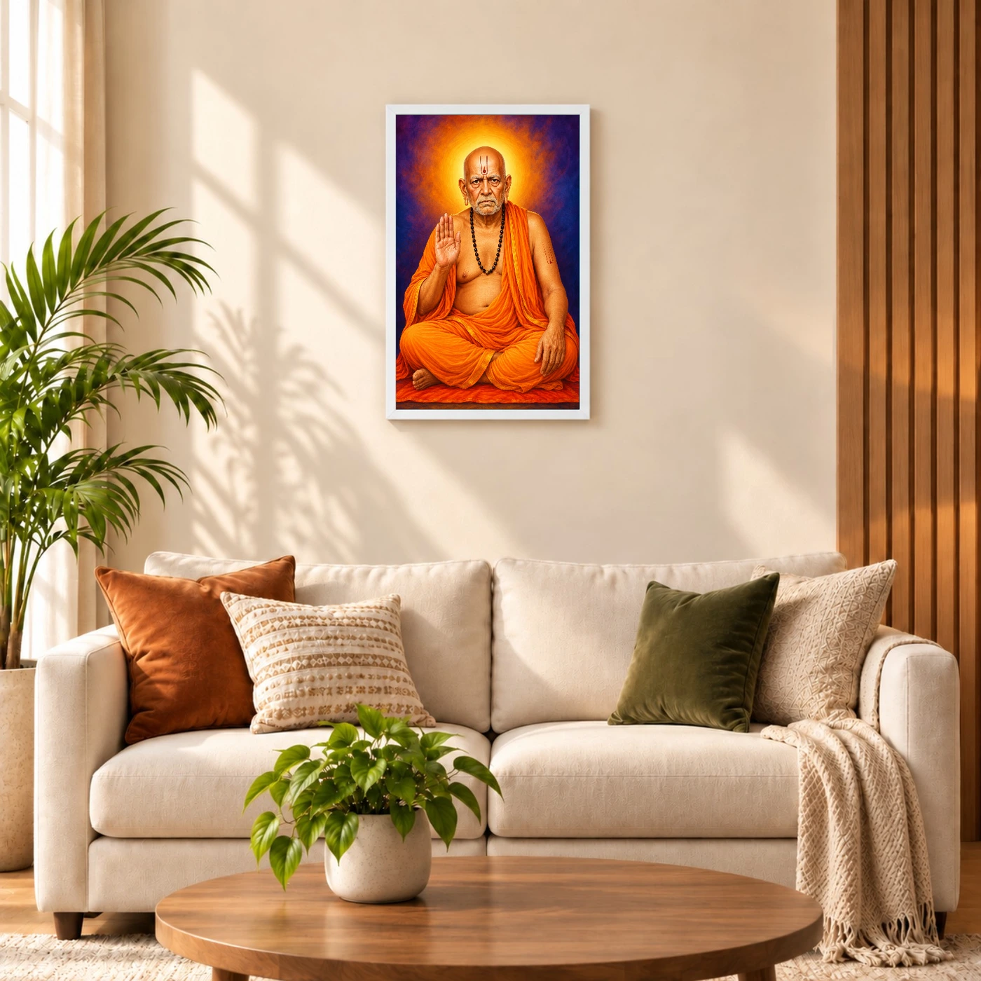 Swami Samarth Royal Jewel-Toned Portrait Photo Frame, view 9