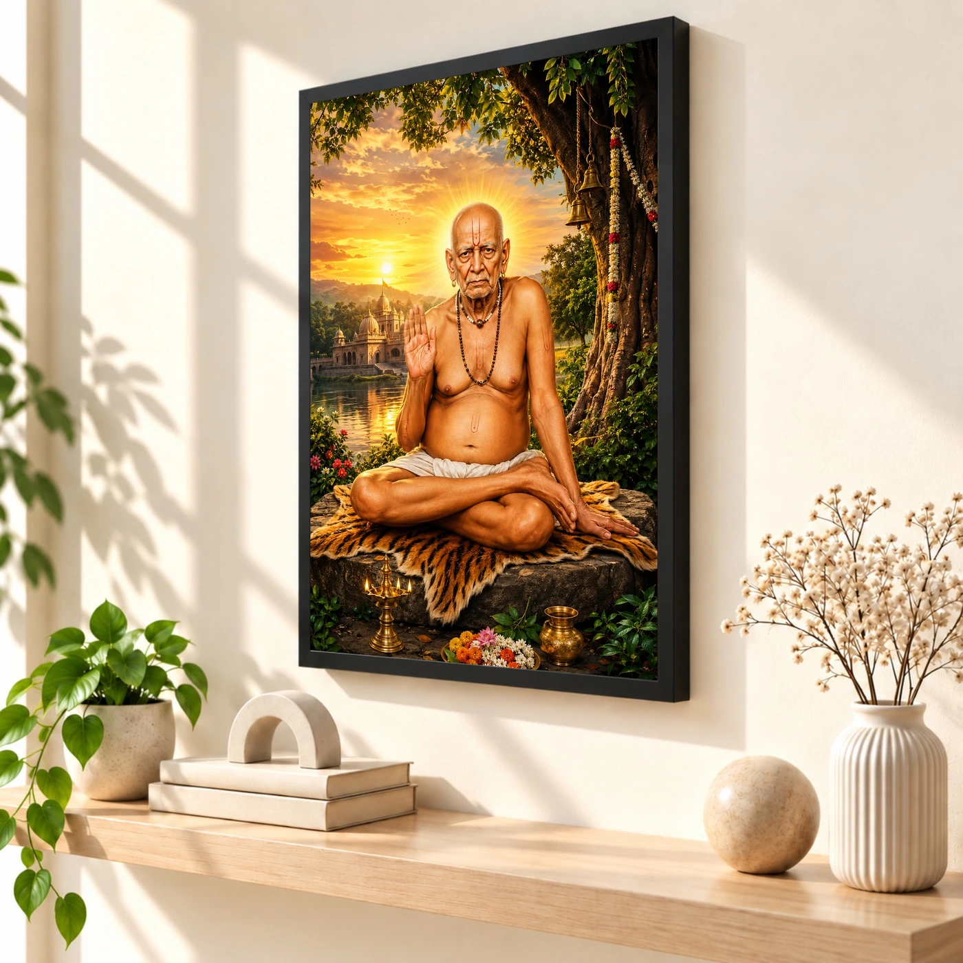 Swami Samarth Serene Sunrise Blessing Photo Frame, view 2
