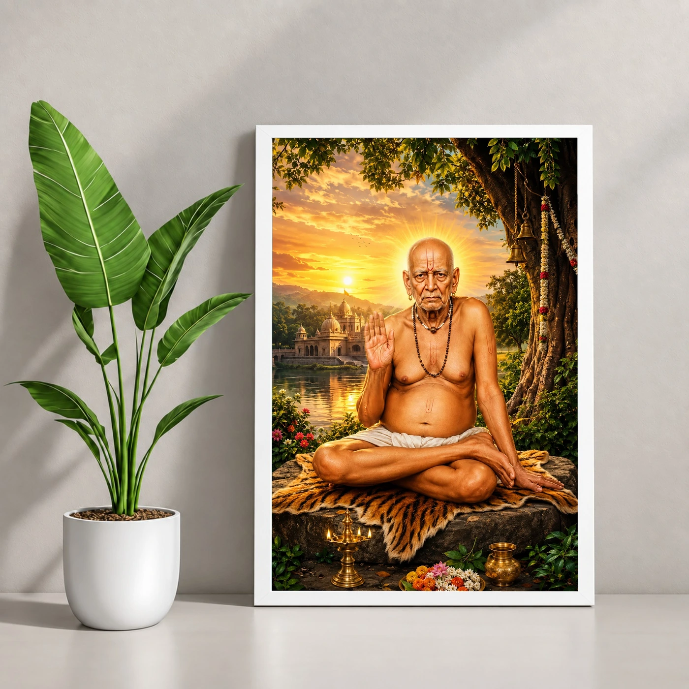 Swami Samarth Serene Sunrise Blessing Photo Frame, view 4