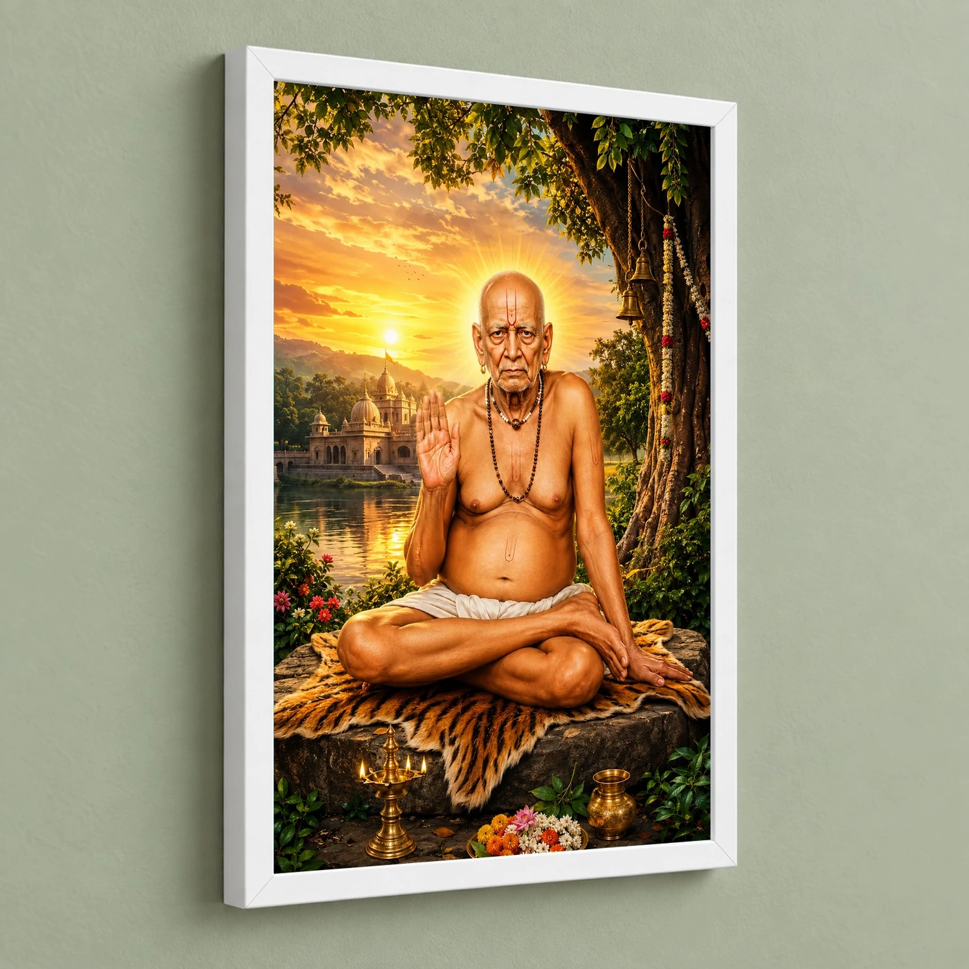 Swami Samarth Serene Sunrise Blessing Photo Frame, view 5