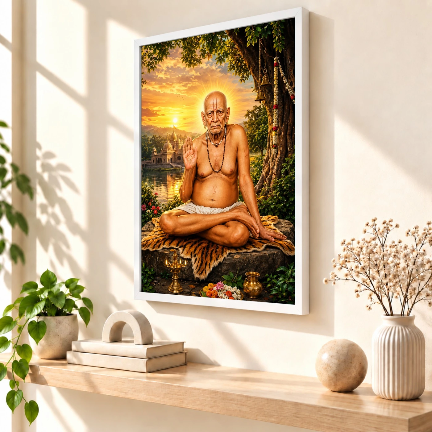 Swami Samarth Serene Sunrise Blessing Photo Frame, view 7