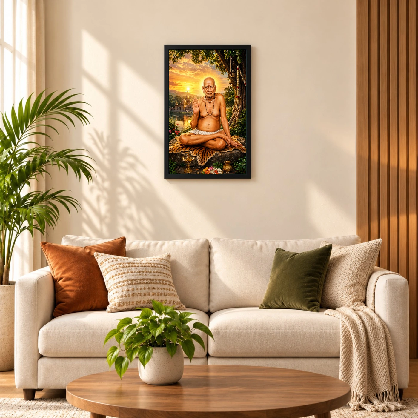 Swami Samarth Serene Sunrise Blessing Photo Frame, view 8