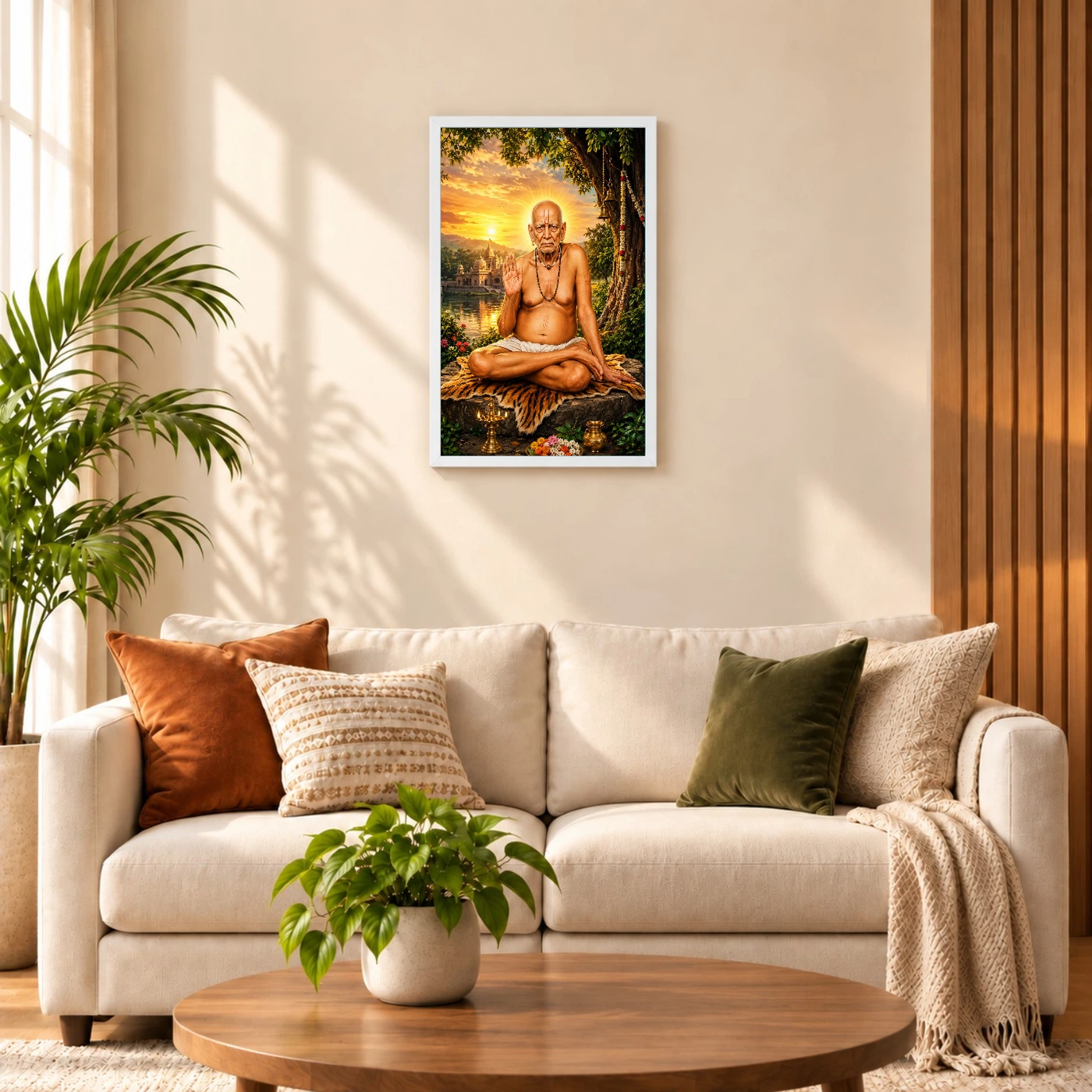 Swami Samarth Serene Sunrise Blessing Photo Frame, view 9