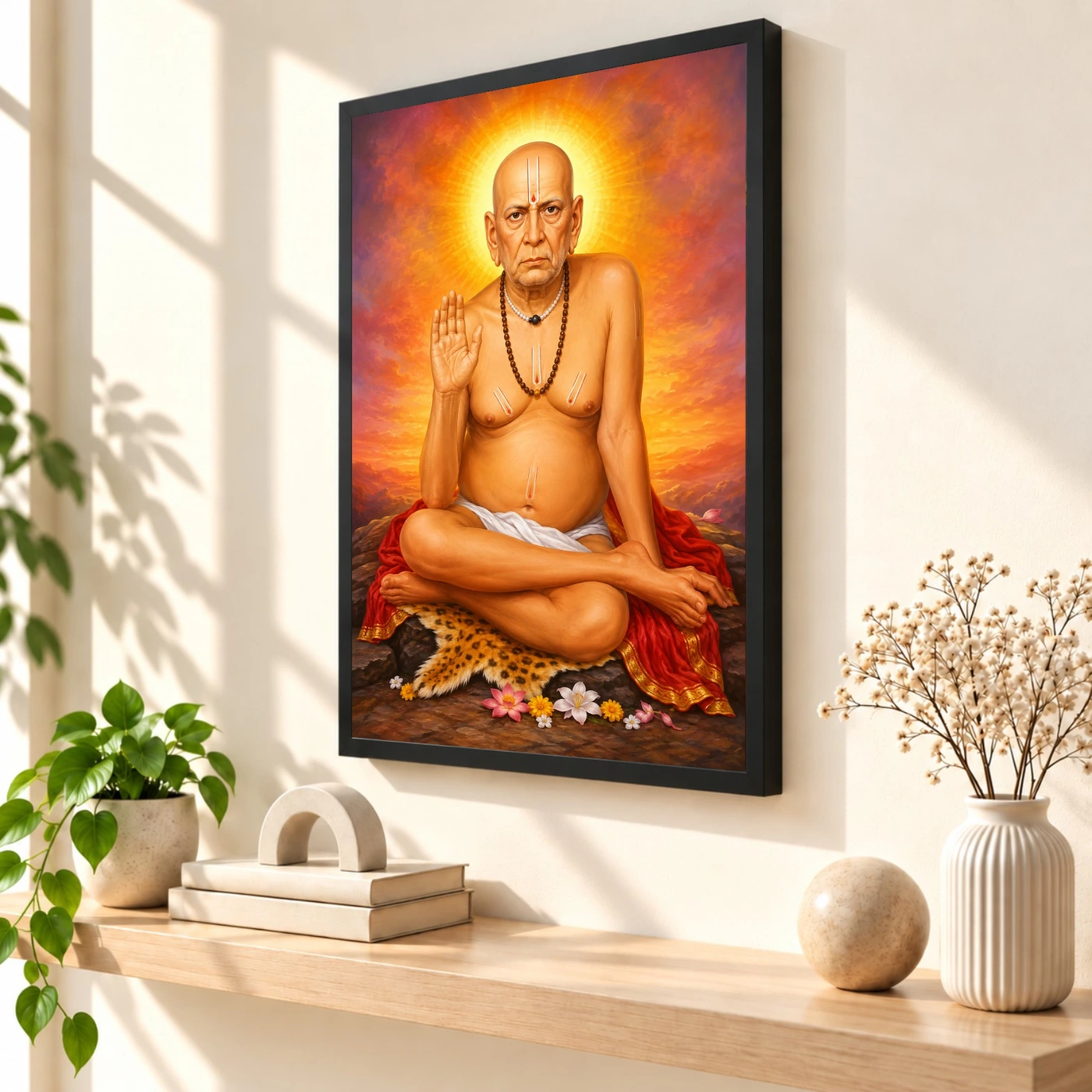Swami Samarth Vivid Premium Spiritual Poster Art Photo Frame, view 2