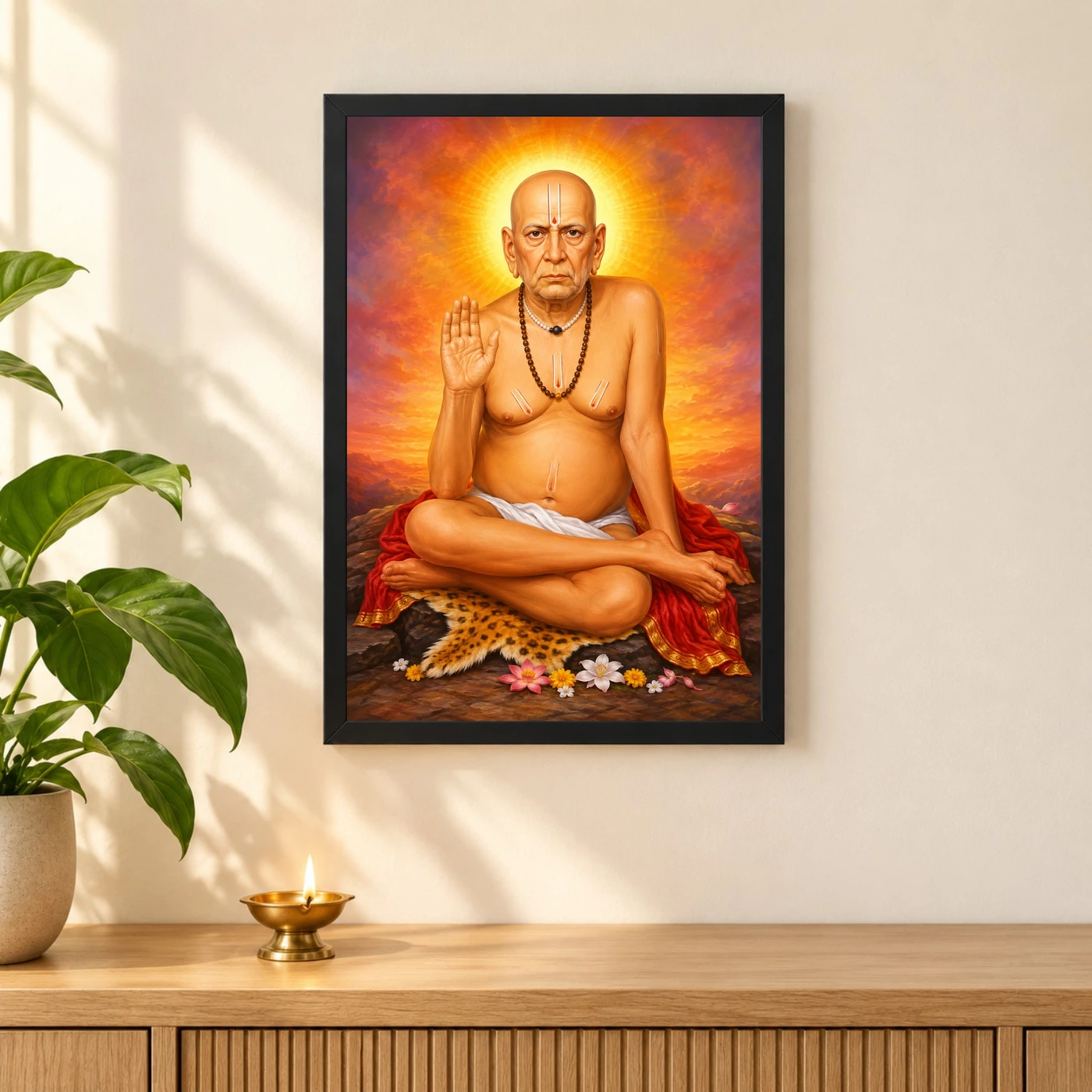 Swami Samarth Vivid Premium Spiritual Poster Art Photo Frame, view 3
