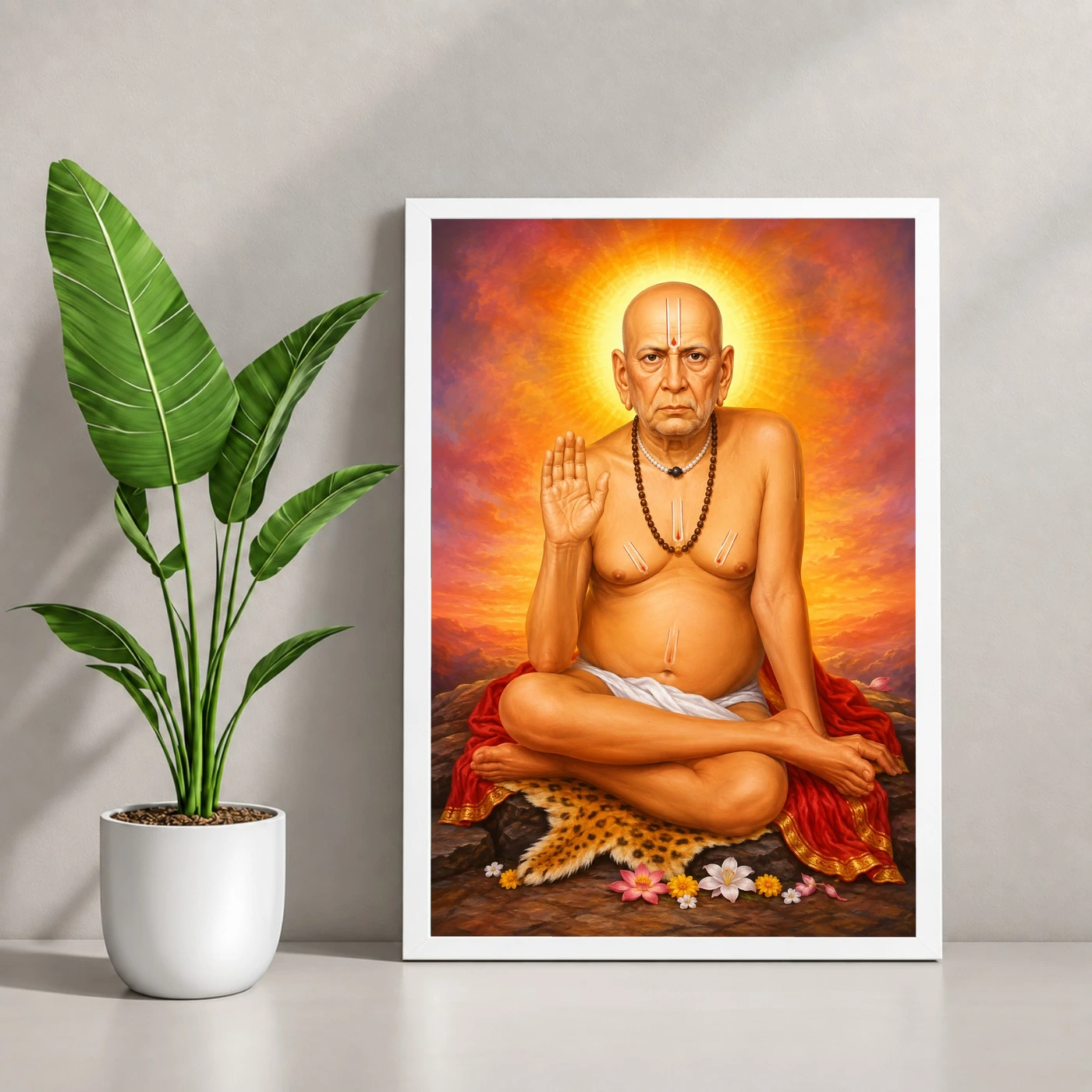 Swami Samarth Vivid Premium Spiritual Poster Art Photo Frame, view 4