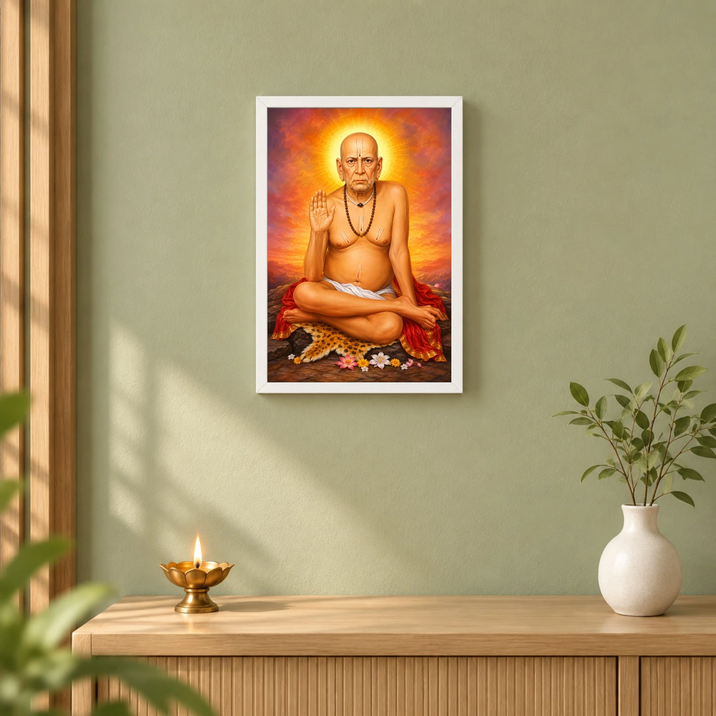 Swami Samarth Vivid Premium Spiritual Poster Art Photo Frame, view 6
