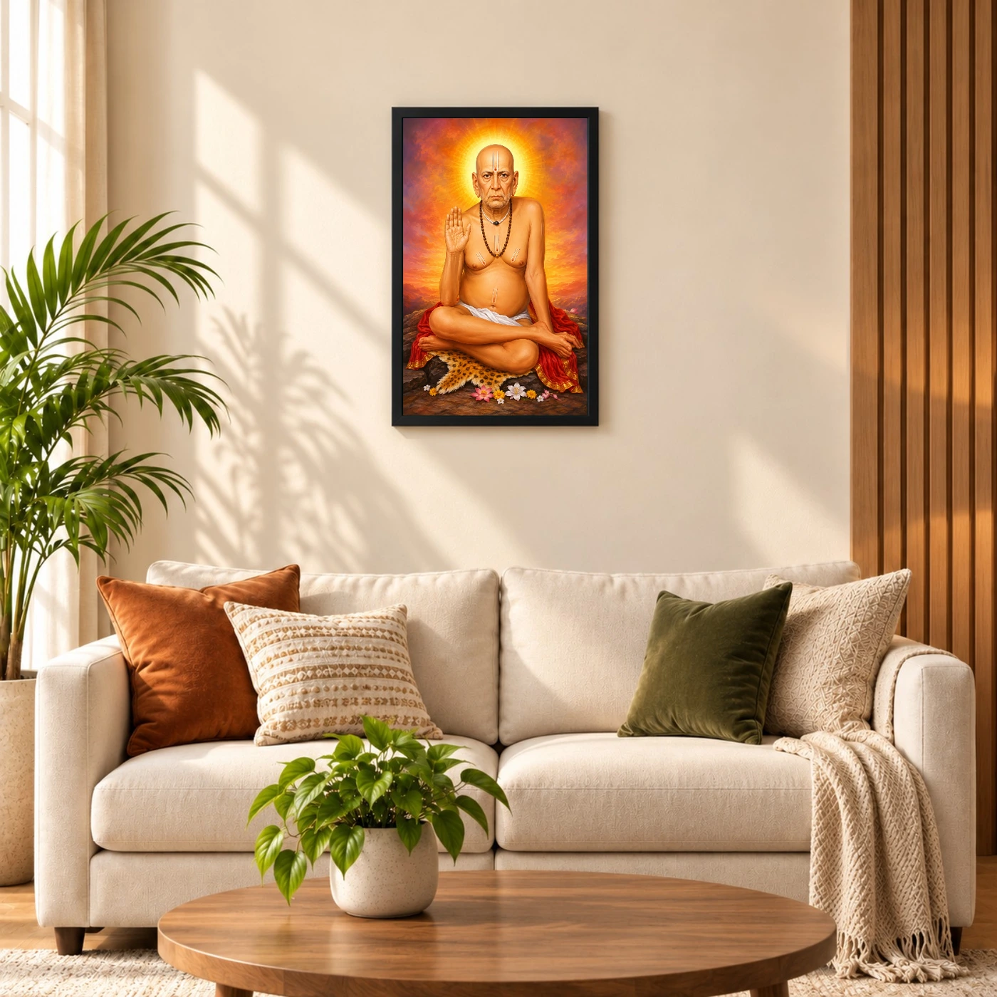 Swami Samarth Vivid Premium Spiritual Poster Art Photo Frame, view 8