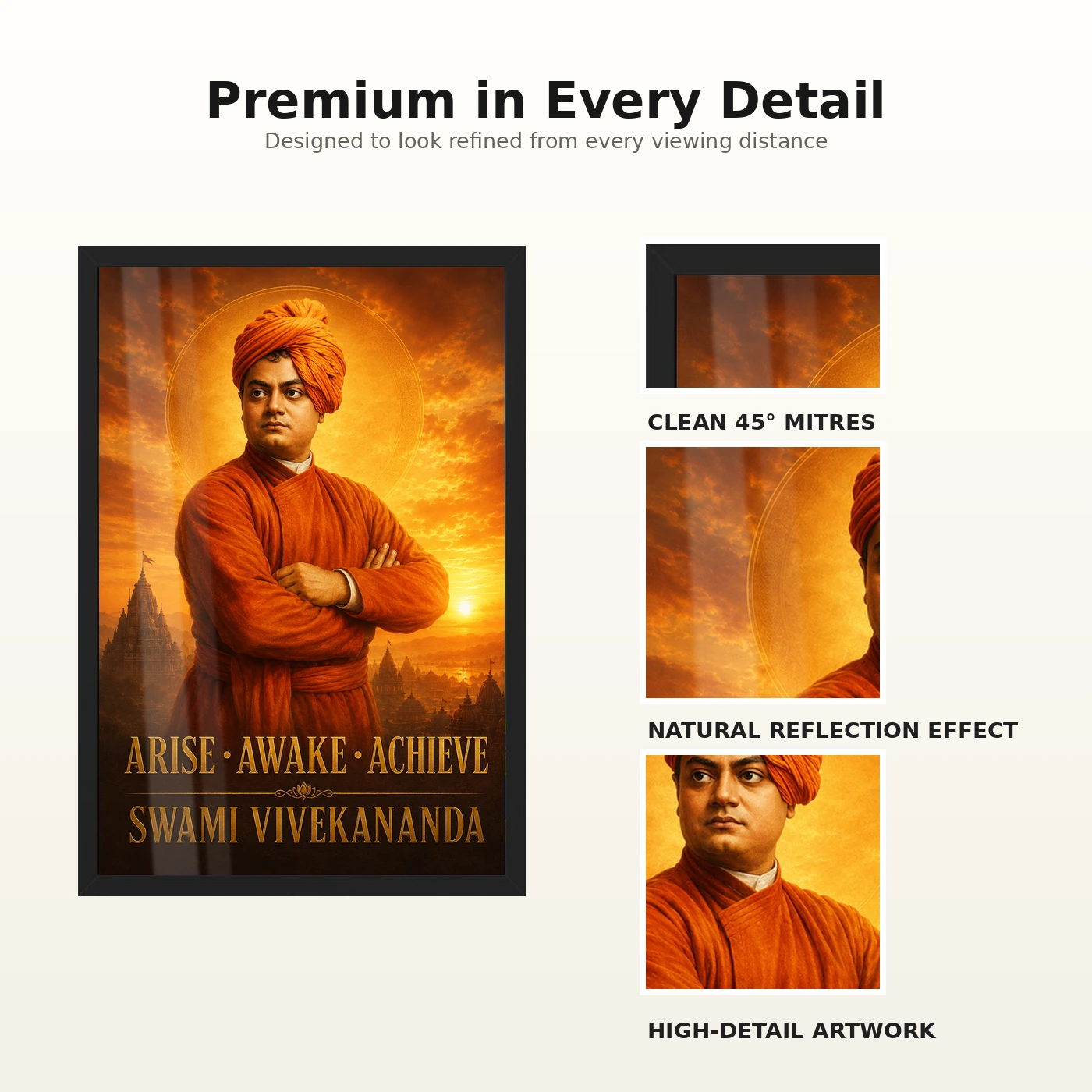 Swami Vivekananda Arise Awake Achieve Premium Photo Frame, view 9