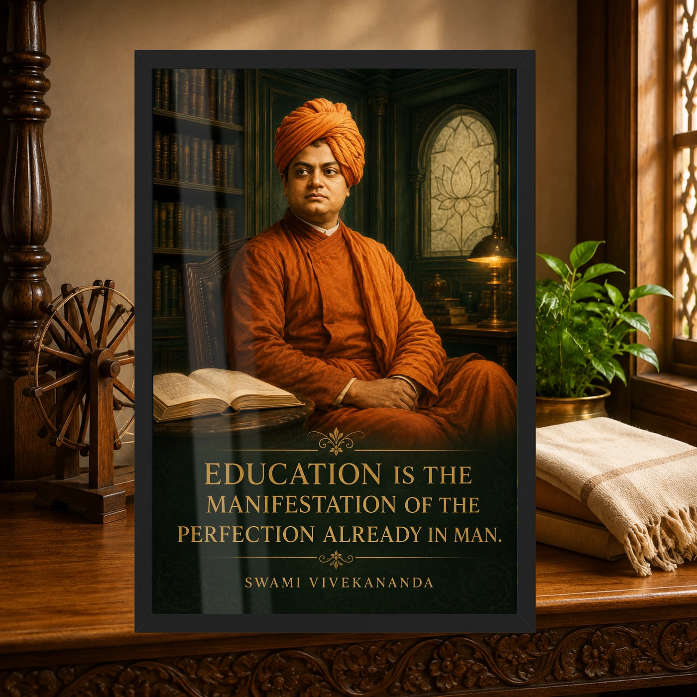 Swami Vivekananda Education Is Manifestation Photo Frame, view 4