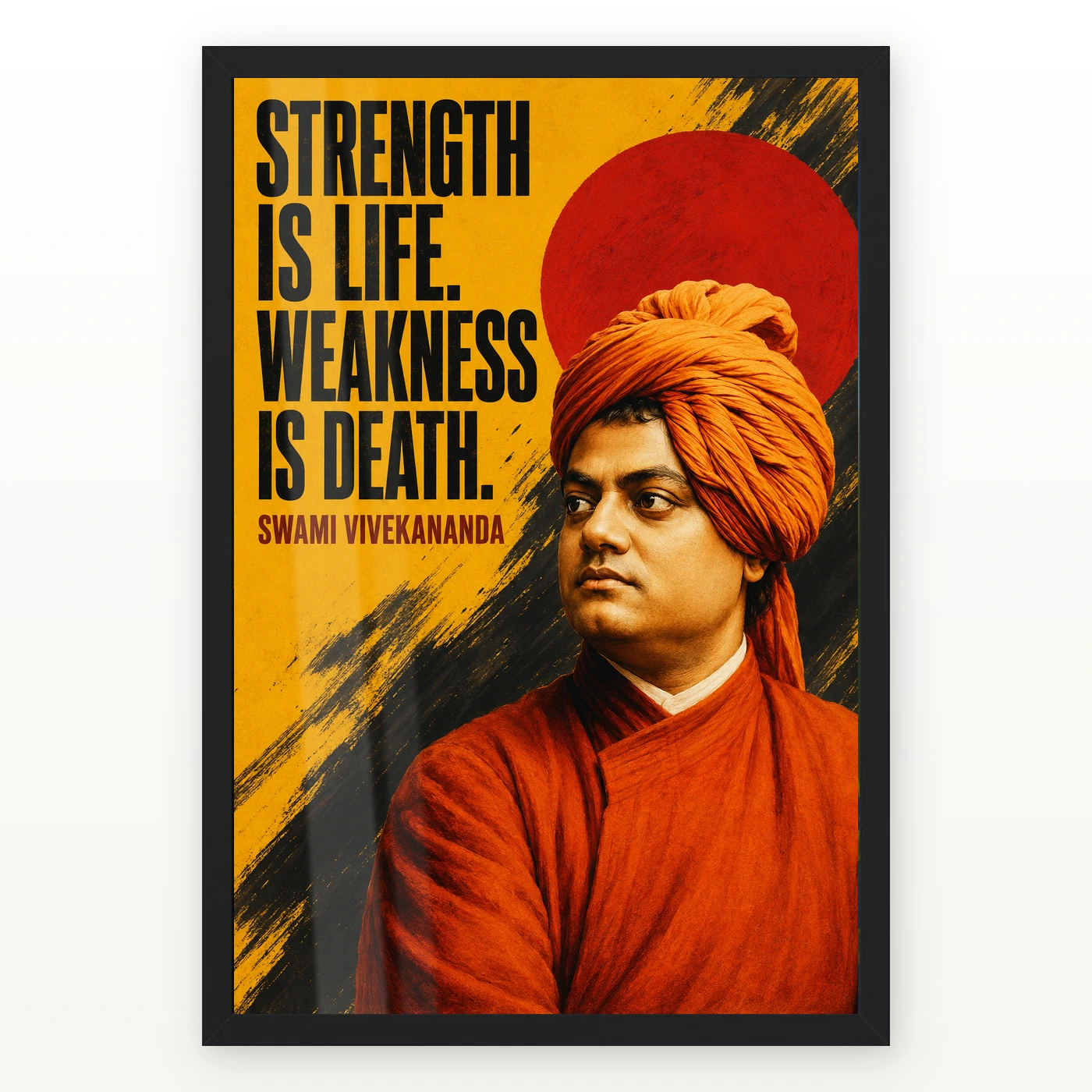 Swami Vivekananda Strength Is Life Quote Photo Frame