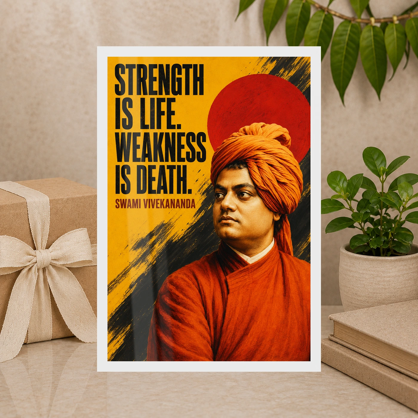 Swami Vivekananda Strength Is Life Quote Photo Frame, view 10