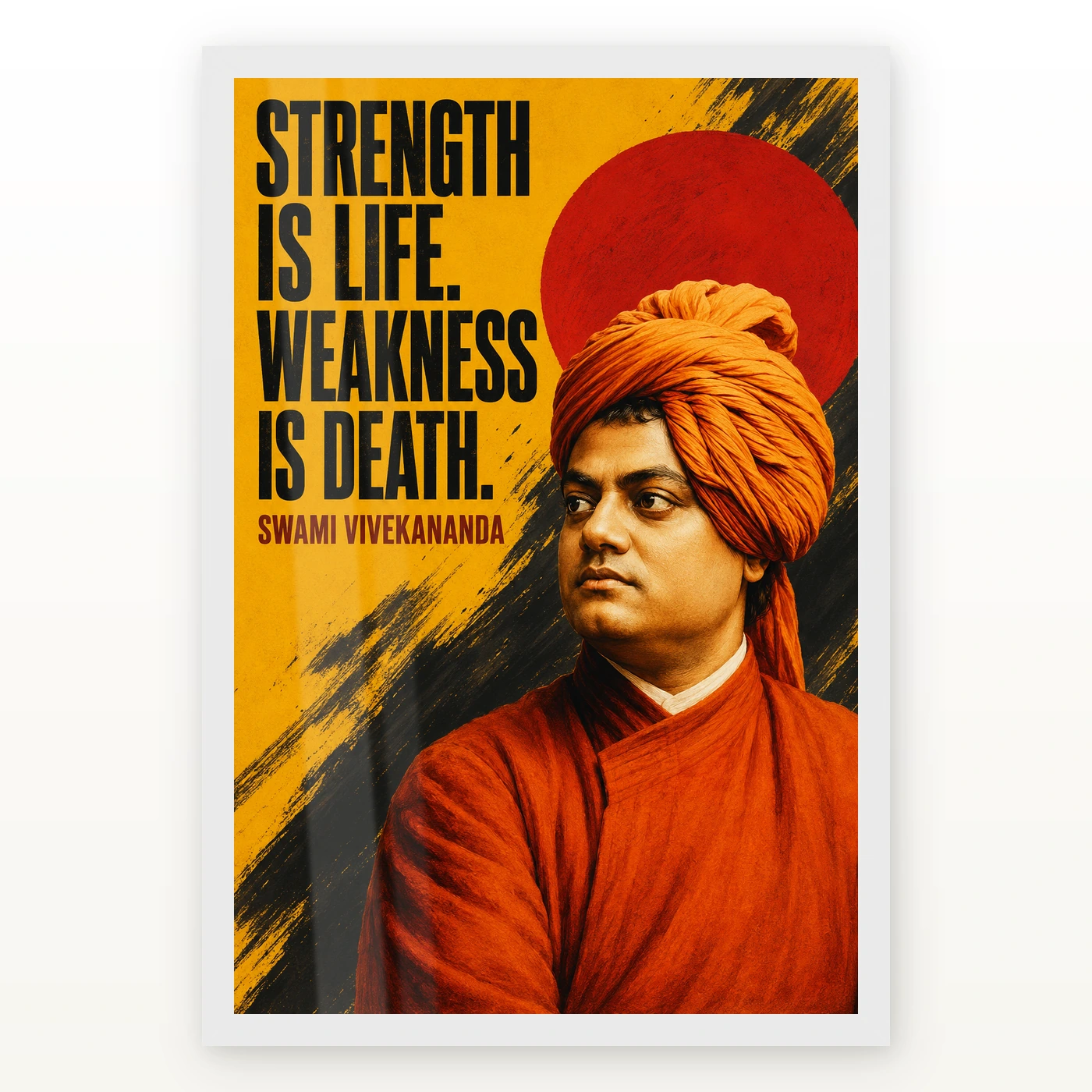 Swami Vivekananda Strength Is Life Quote Photo Frame, view 2