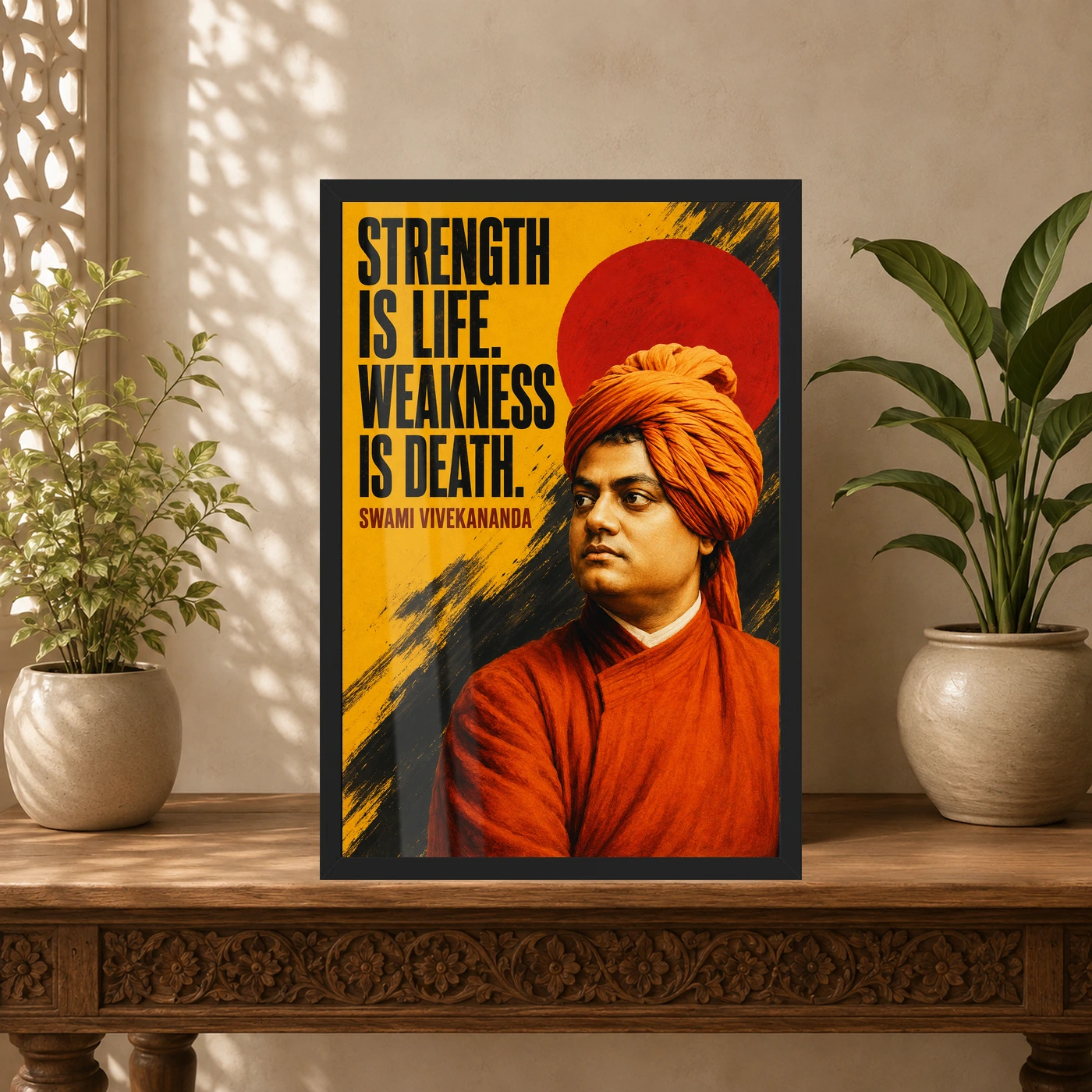 Swami Vivekananda Strength Is Life Quote Photo Frame, view 5