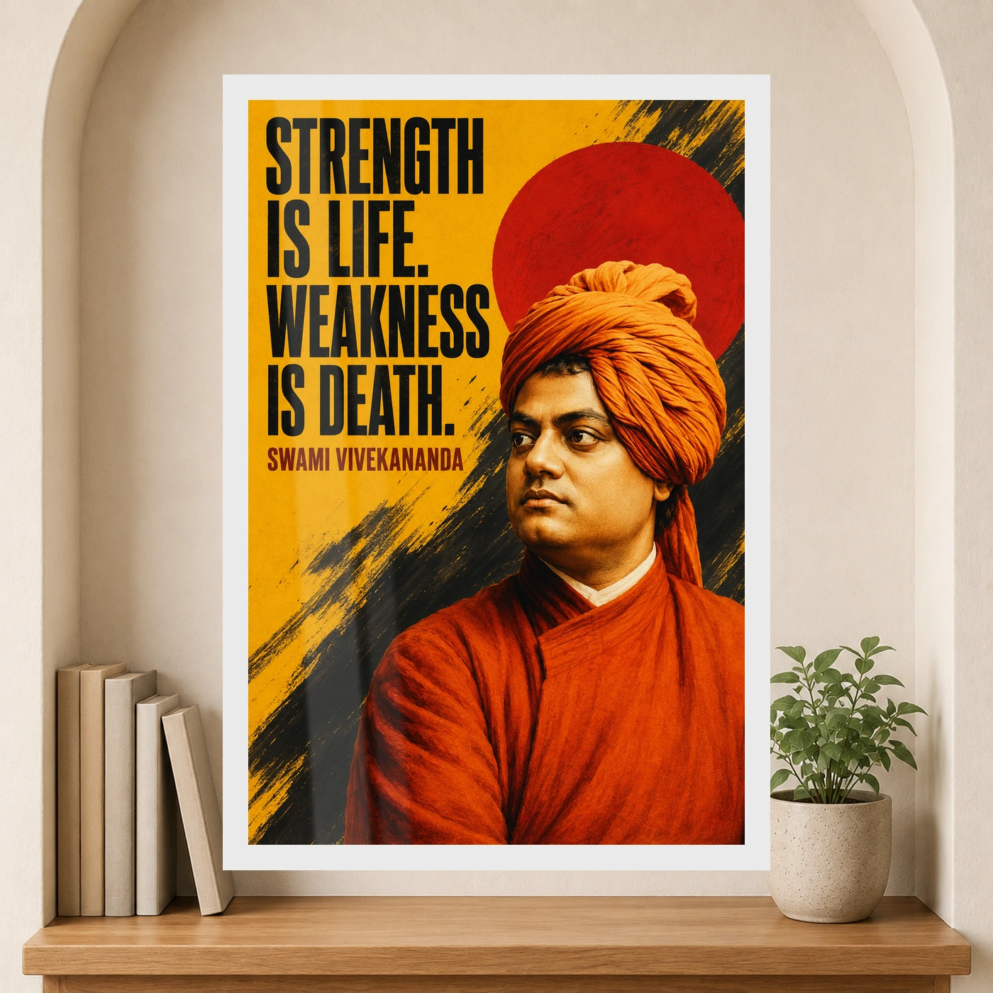 Swami Vivekananda Strength Is Life Quote Photo Frame, view 6
