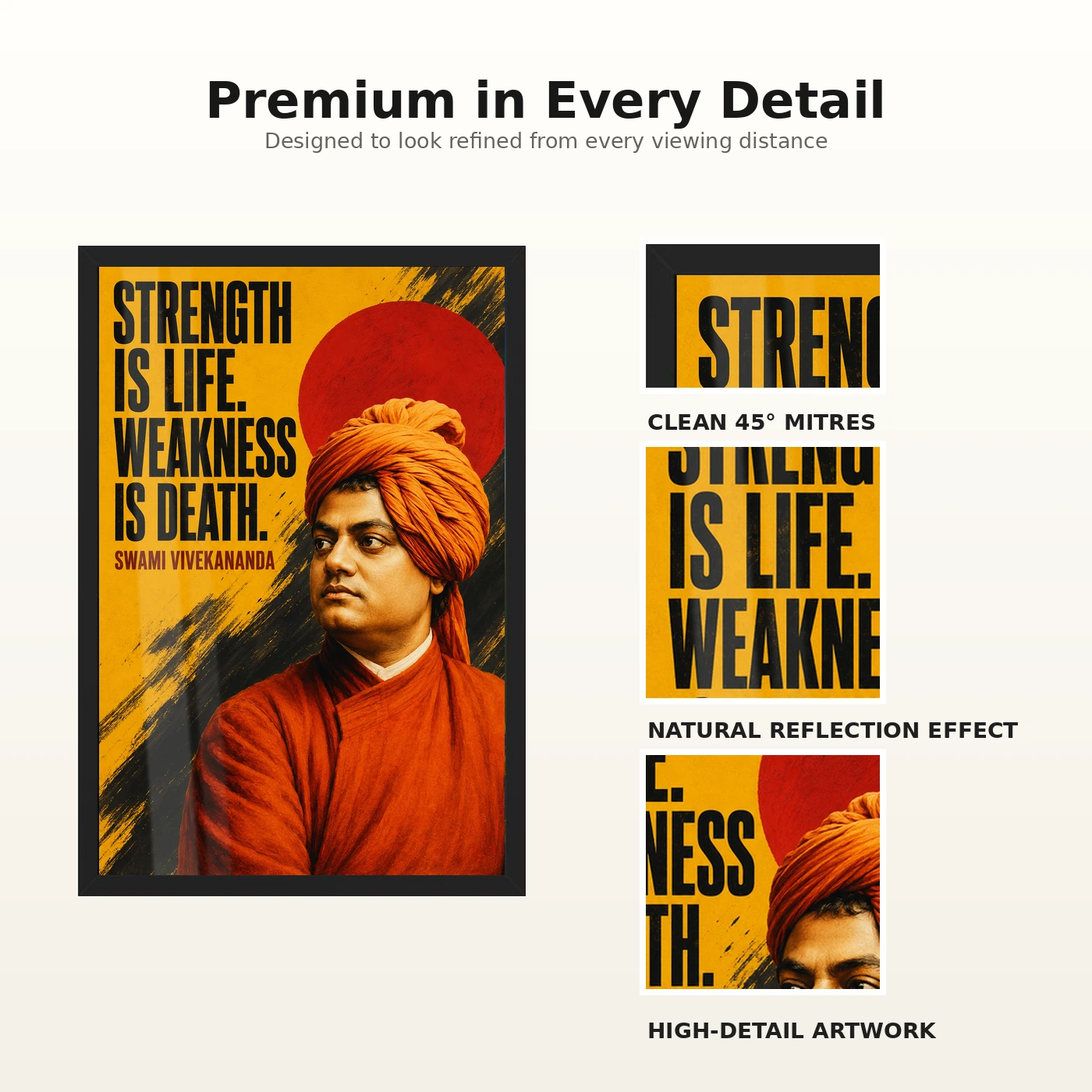 Swami Vivekananda Strength Is Life Quote Photo Frame, view 9