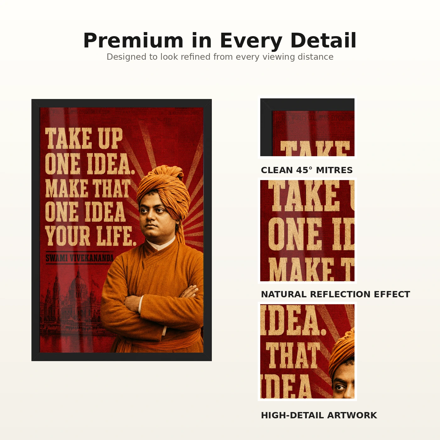 Swami Vivekananda Take Up One Idea Quote Photo Frame, view 9
