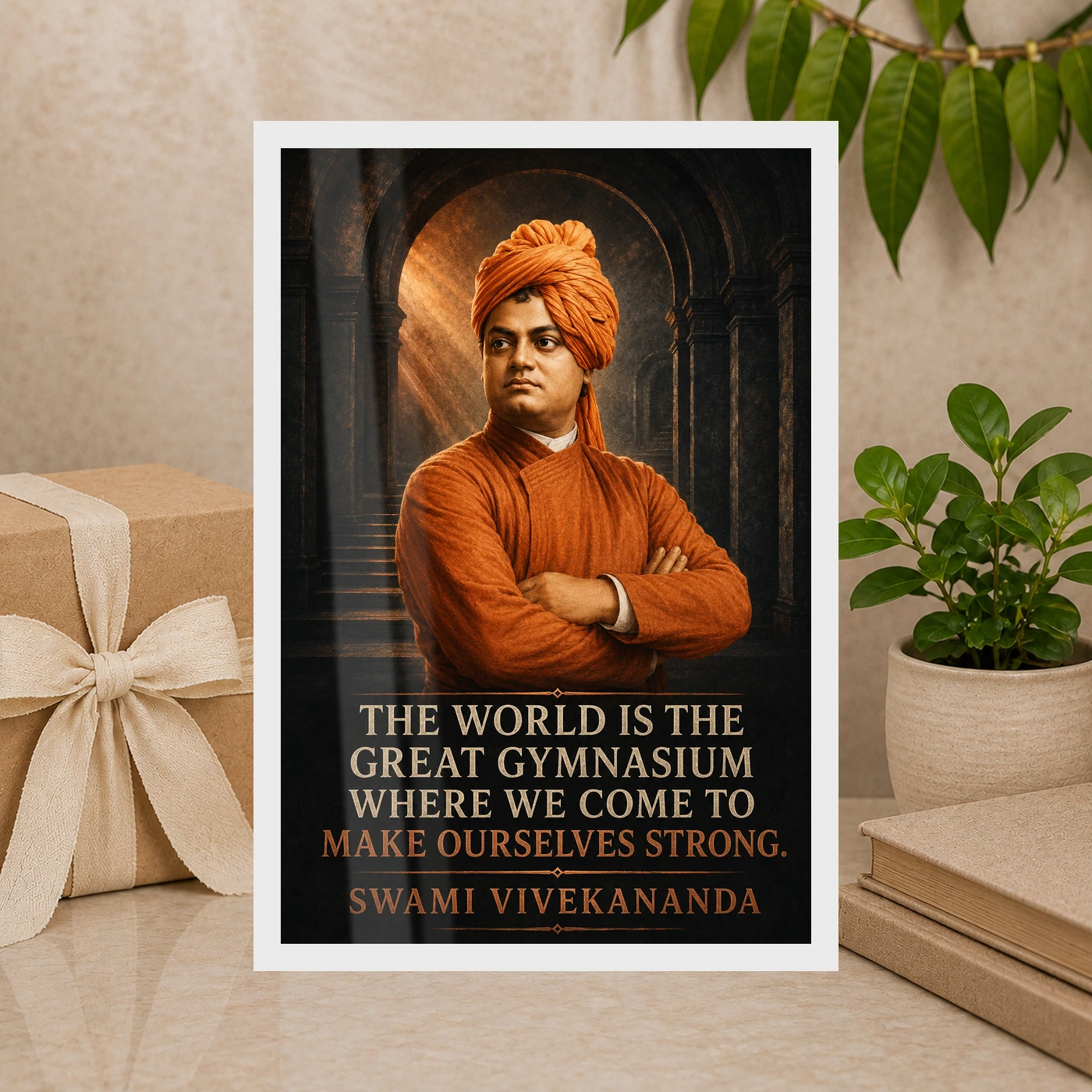 Swami Vivekananda World Is a Great Gymnasium Photo Frame, view 10