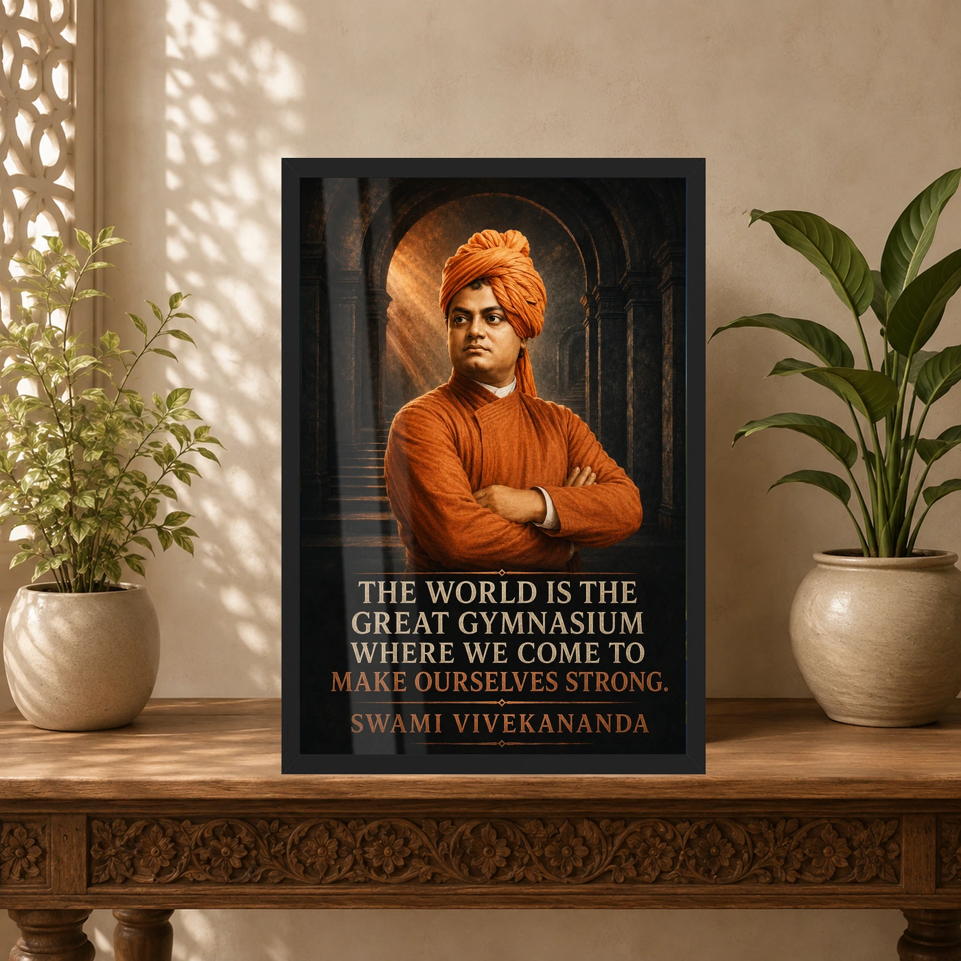 Swami Vivekananda World Is a Great Gymnasium Photo Frame, view 5