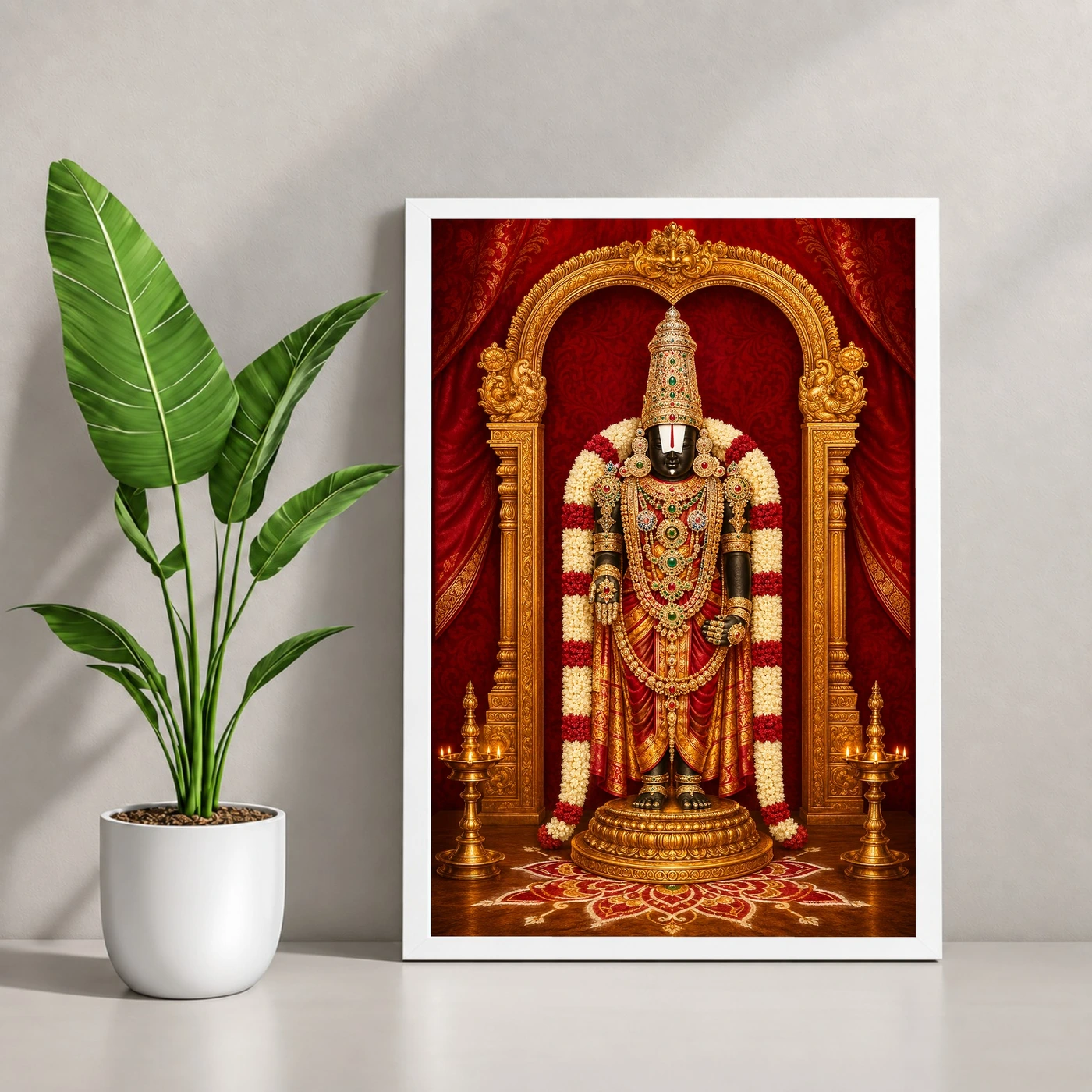 Tirumala Balaji — Red Gold Temple Radiance Frame, view 4
