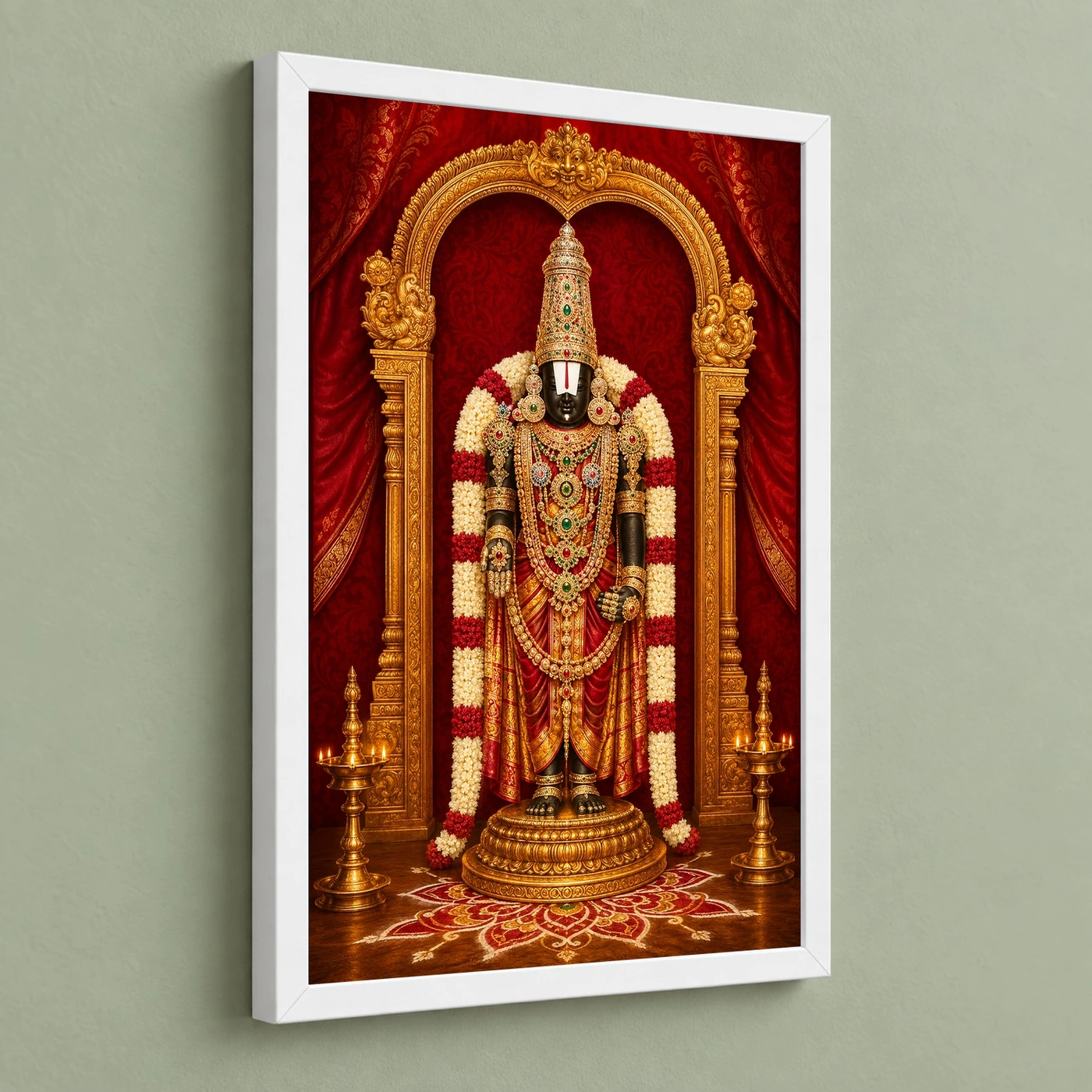 Tirumala Balaji — Red Gold Temple Radiance Frame, view 5