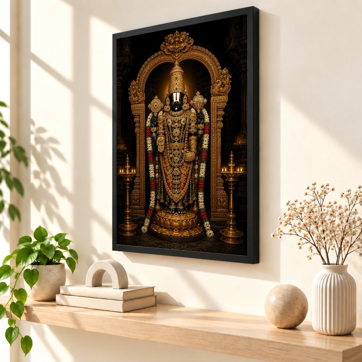 Tirupati Balaji — Black Gold Darshan Frame, view 2