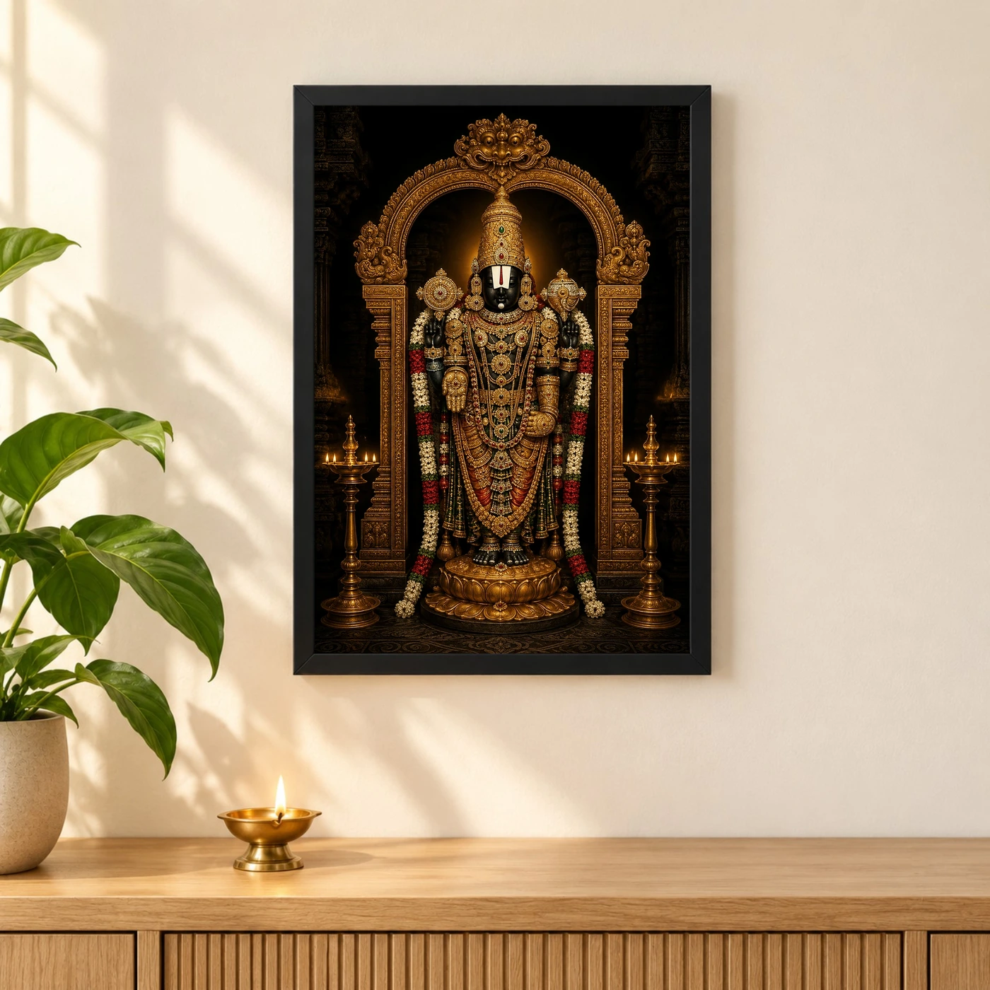 Tirupati Balaji — Black Gold Darshan Frame, view 3