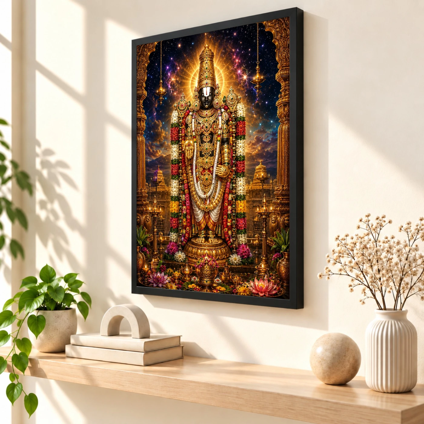 Tirupati Balaji Cosmic Celestial Aura Photo Frame, view 2