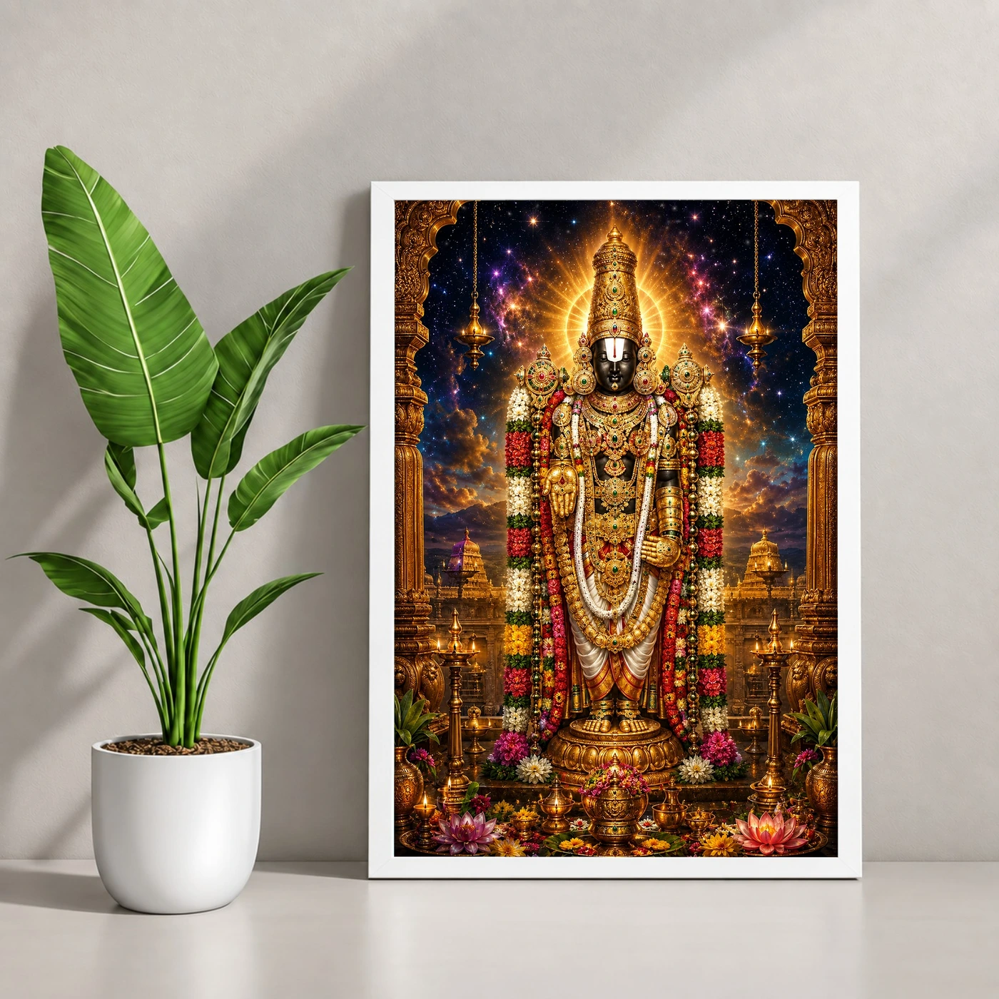 Tirupati Balaji Cosmic Celestial Aura Photo Frame, view 4