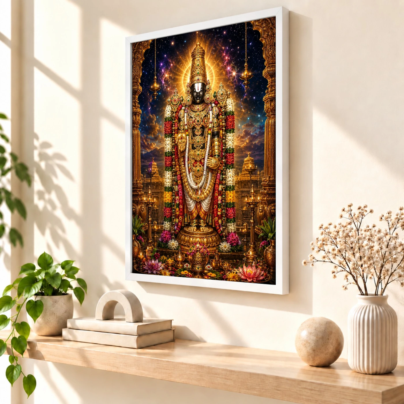 Tirupati Balaji Cosmic Celestial Aura Photo Frame, view 7