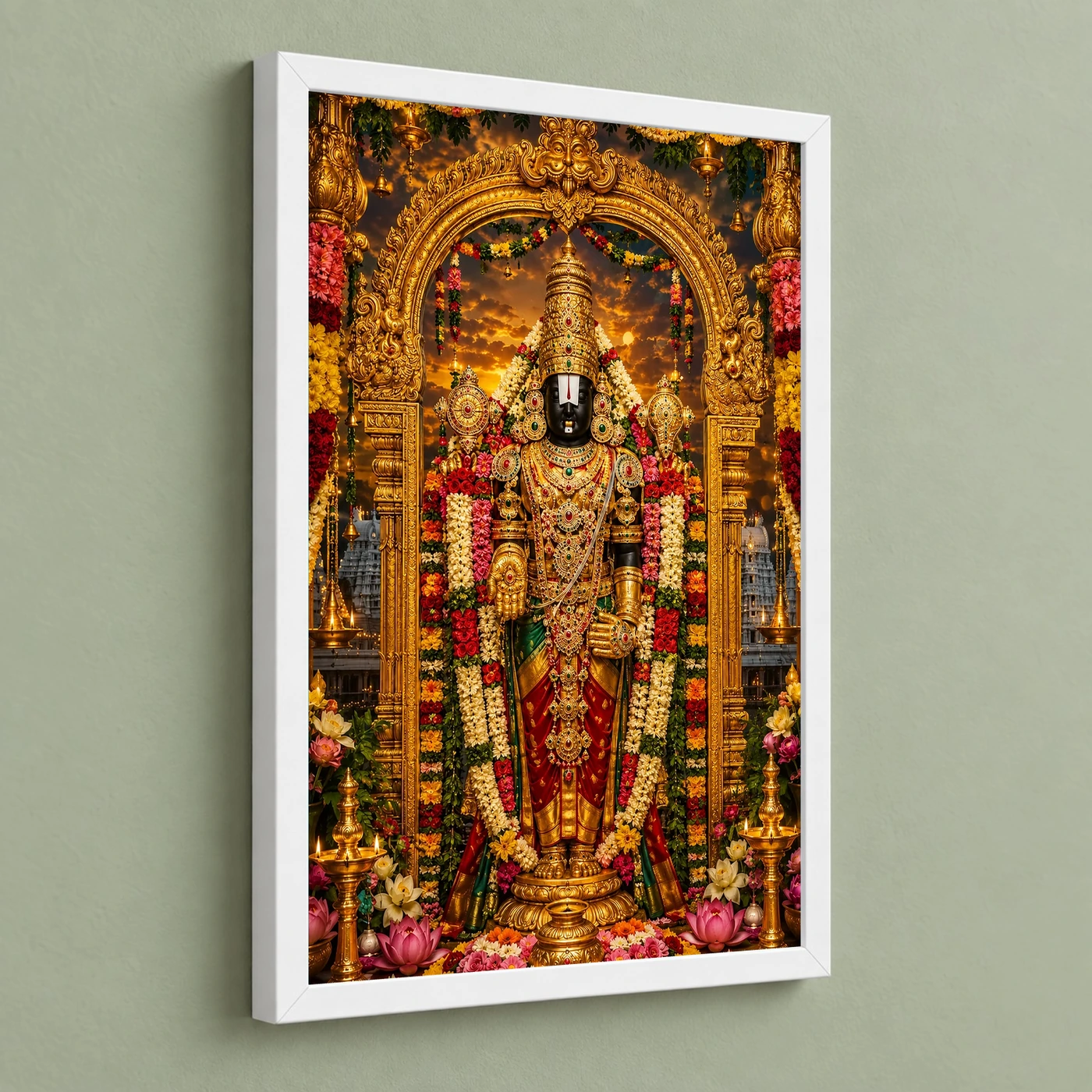 Tirupati Balaji Grand Festival Flower Decoration Photo Frame, view 5