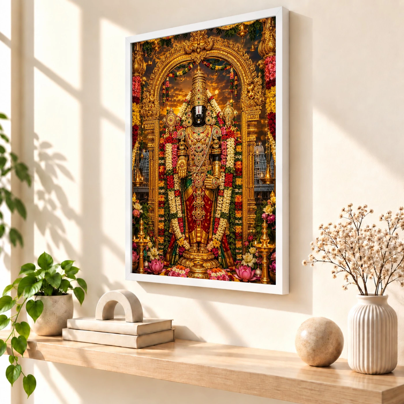 Tirupati Balaji Grand Festival Flower Decoration Photo Frame, view 7