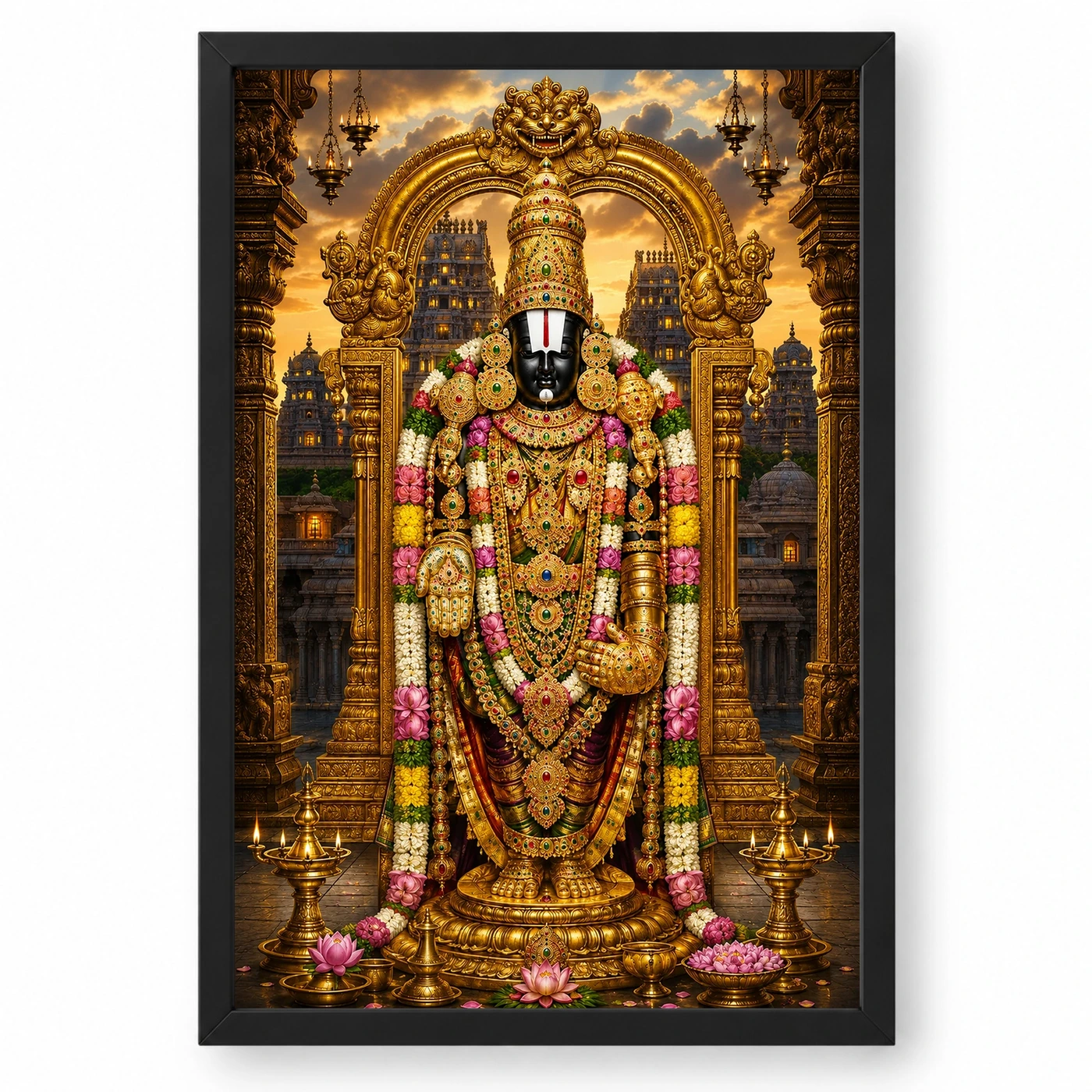 Tirupati Balaji Heritage Temple Architecture Backdrop Photo Frame