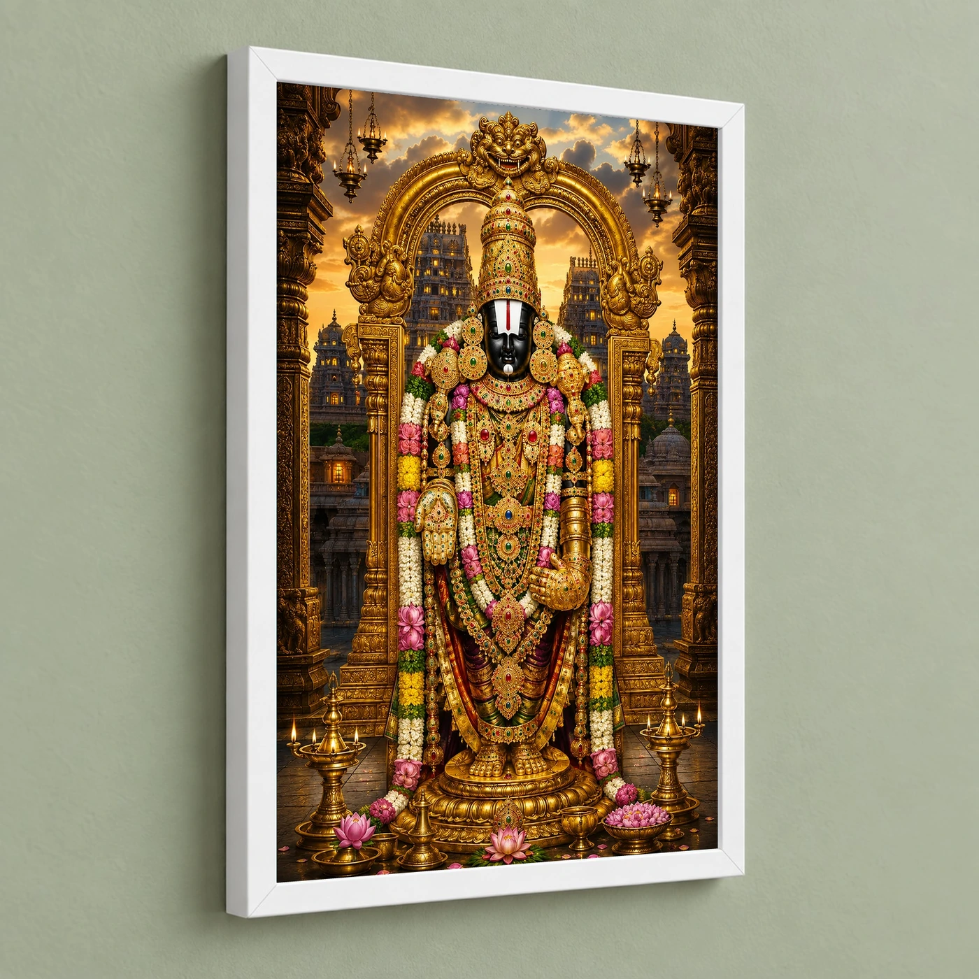 Tirupati Balaji Heritage Temple Architecture Backdrop Photo Frame, view 5