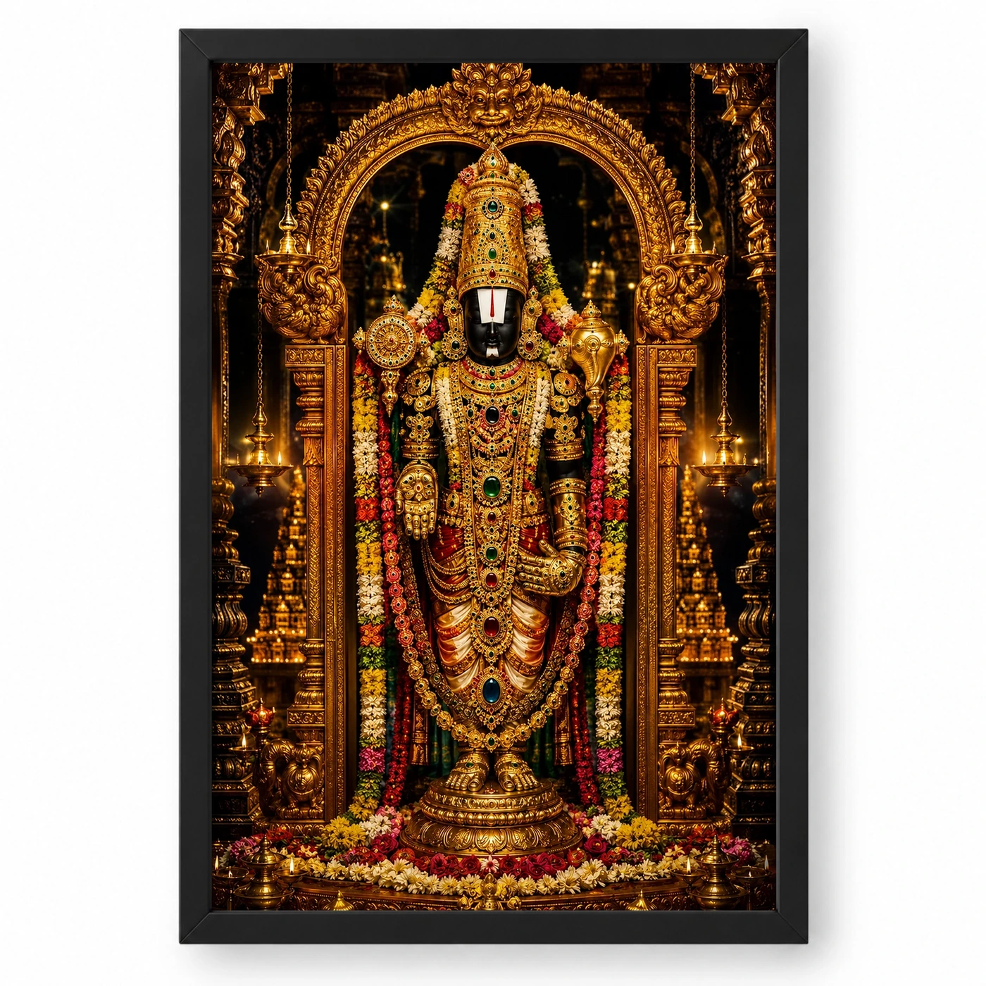 Tirupati Balaji Royal Jewel-Toned Portrait Photo Frame