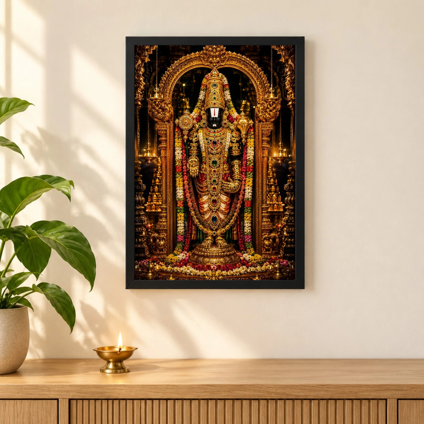 Tirupati Balaji Royal Jewel-Toned Portrait Photo Frame, view 3