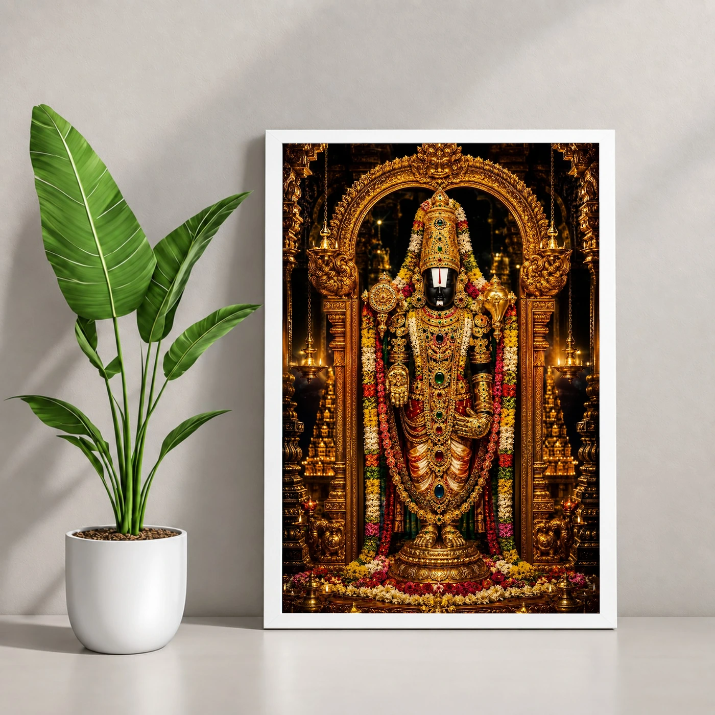 Tirupati Balaji Royal Jewel-Toned Portrait Photo Frame, view 4
